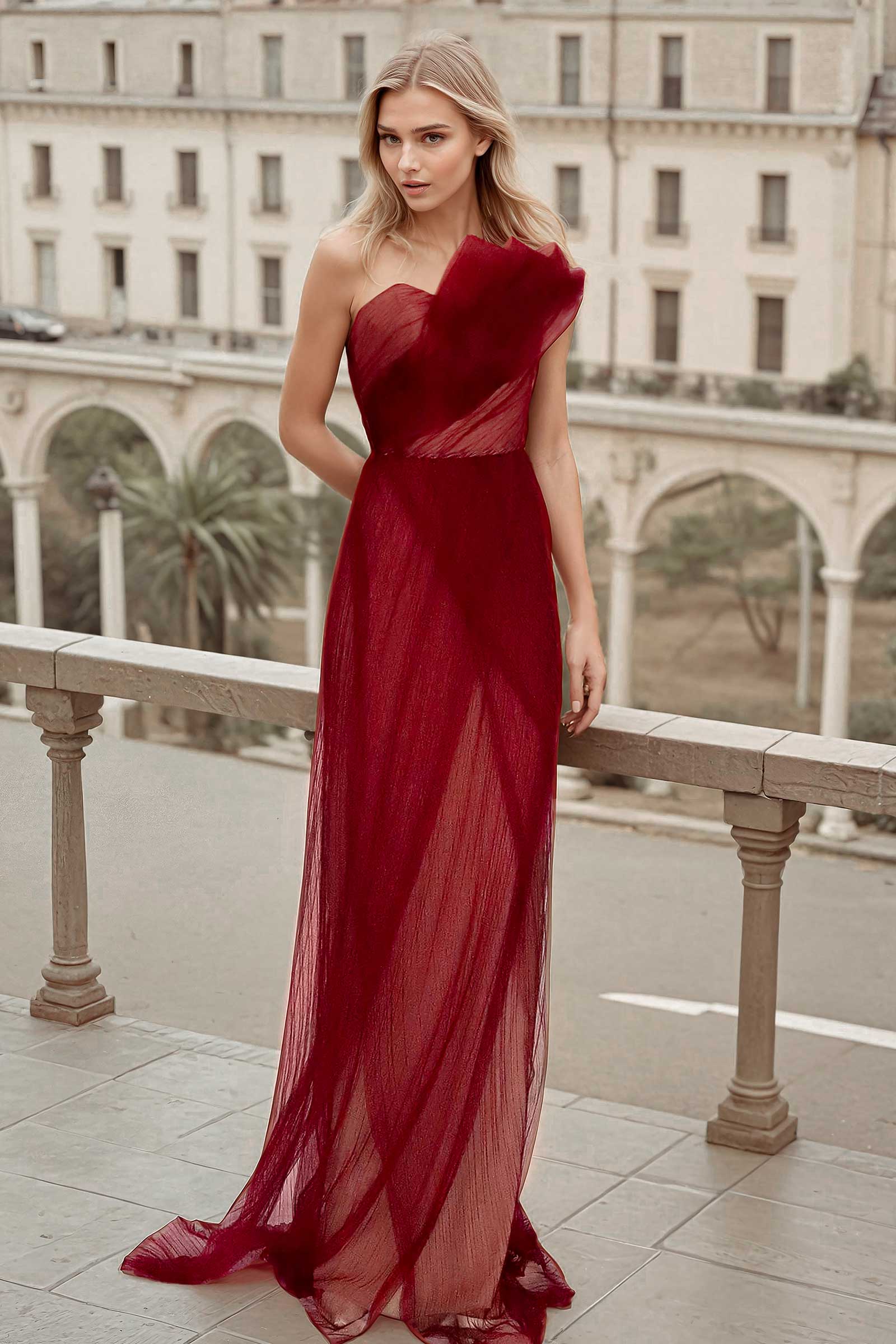 Duelle Gown (Maroon)