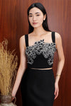 Dloriance Padded Embroidery Top (Black)
