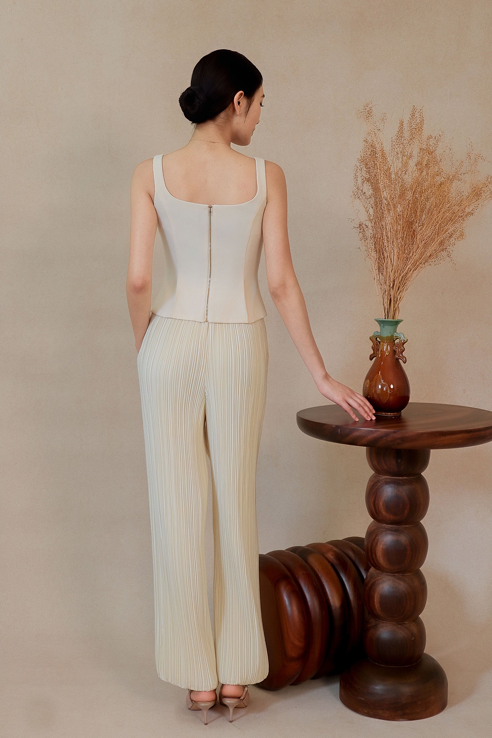 Diunere Ribbon Vest Top (Cream)