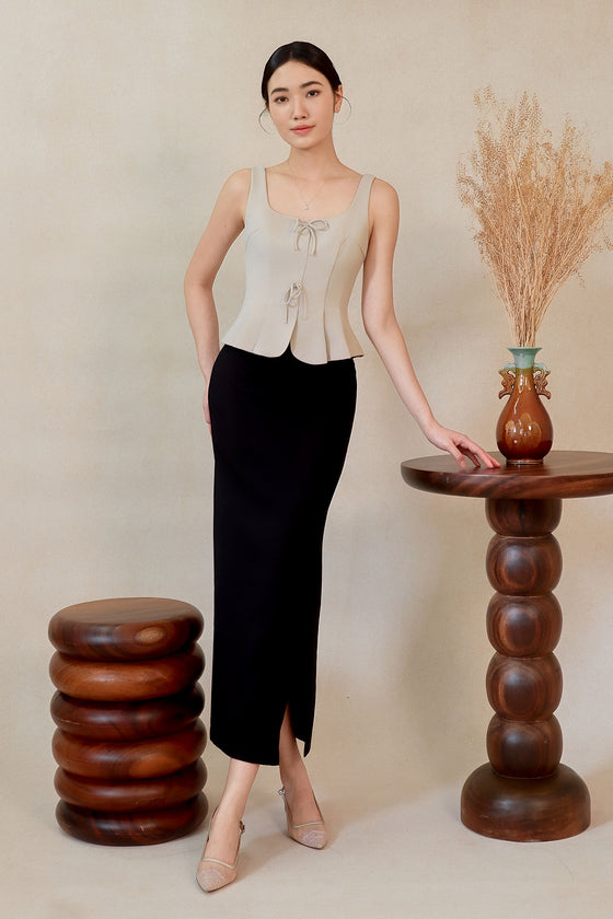 Diunere Ribbon Vest Top (Khaki) – DoubleWoot