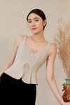 Diunere Ribbon Vest Top (Khaki)