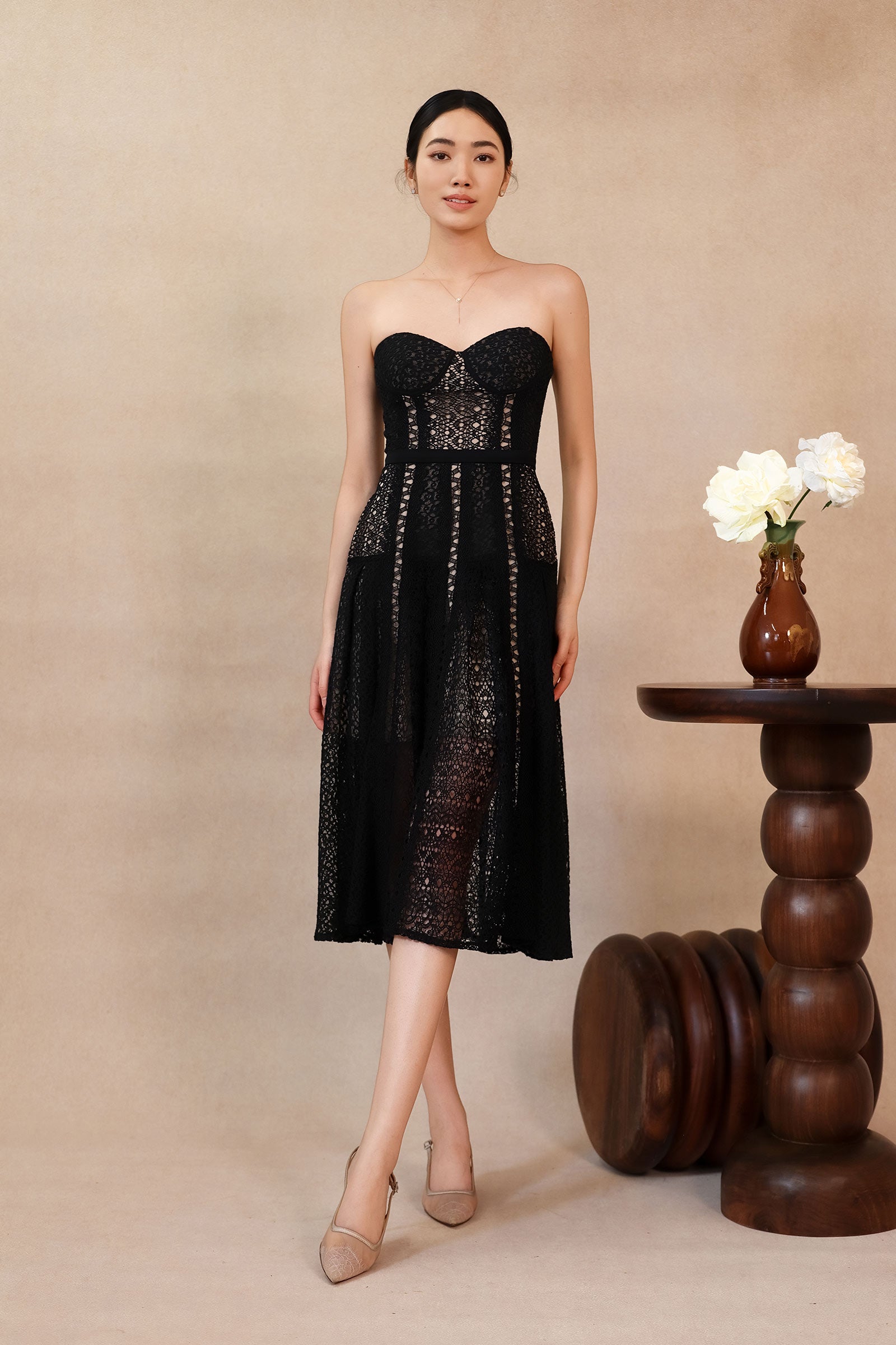 Dianelle Padded Dress (Black)