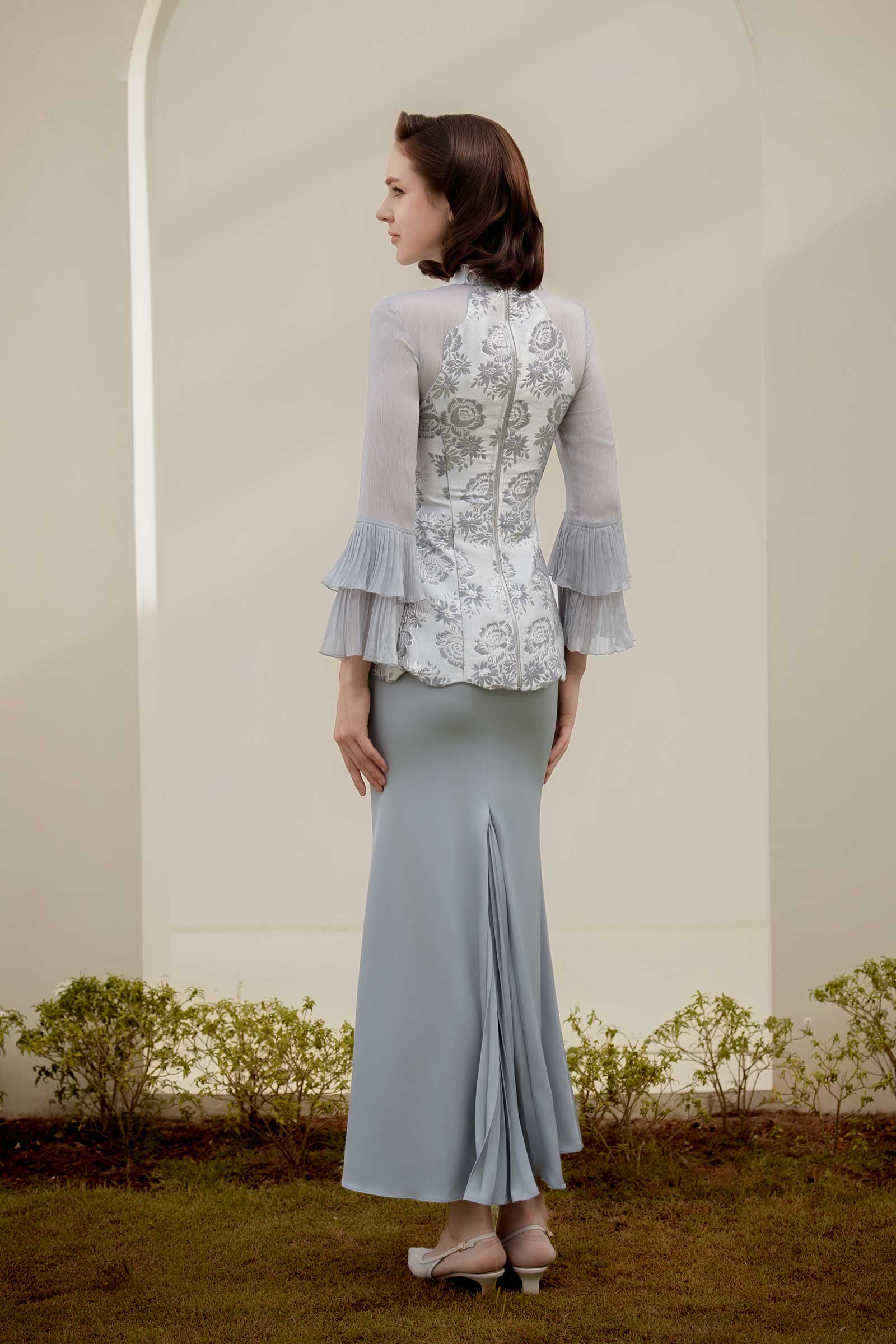 Alya Kebaya Set (Greyish Blue)