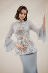 Alya Kebaya Top (Greyish Blue)