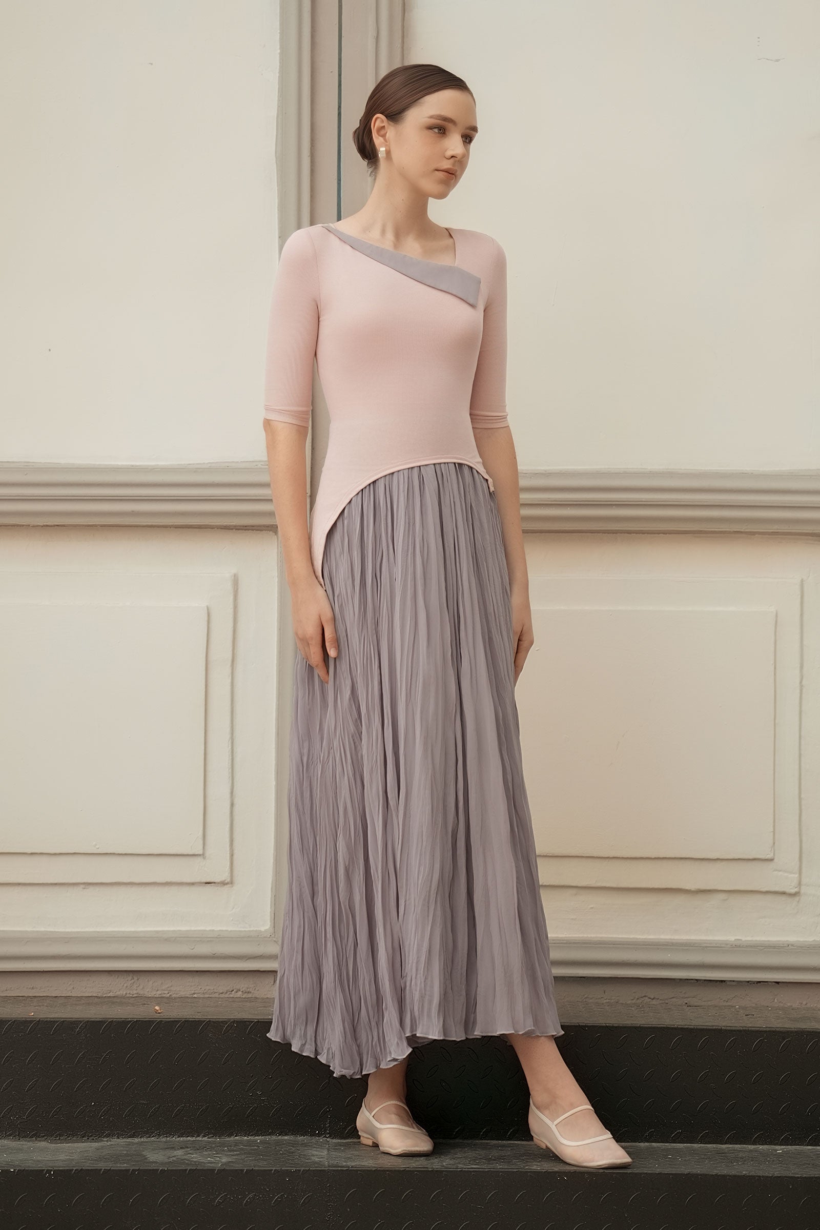 Ellear Dress (Blush+Mauve)