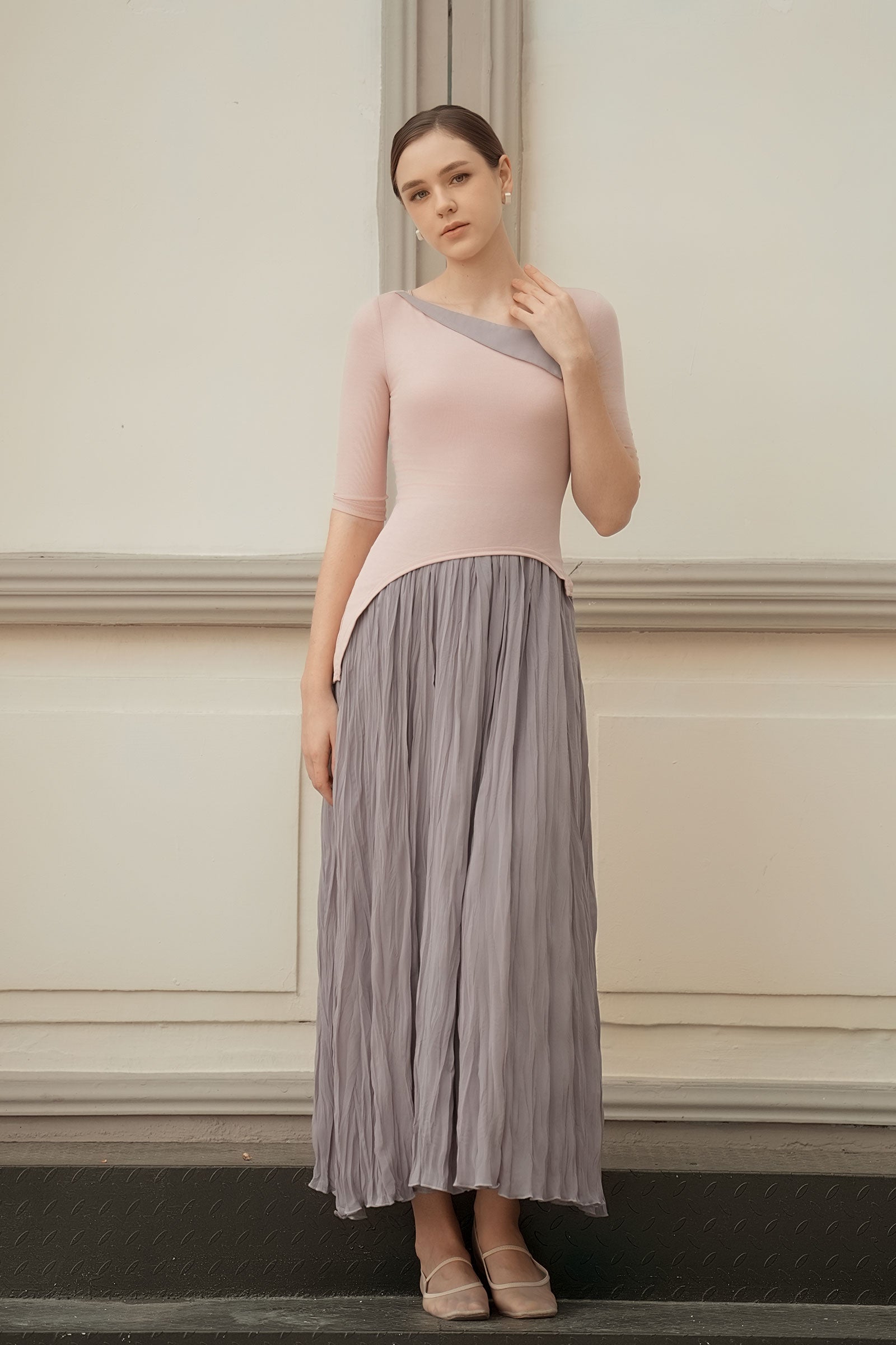 Ellear Dress (Blush+Mauve)