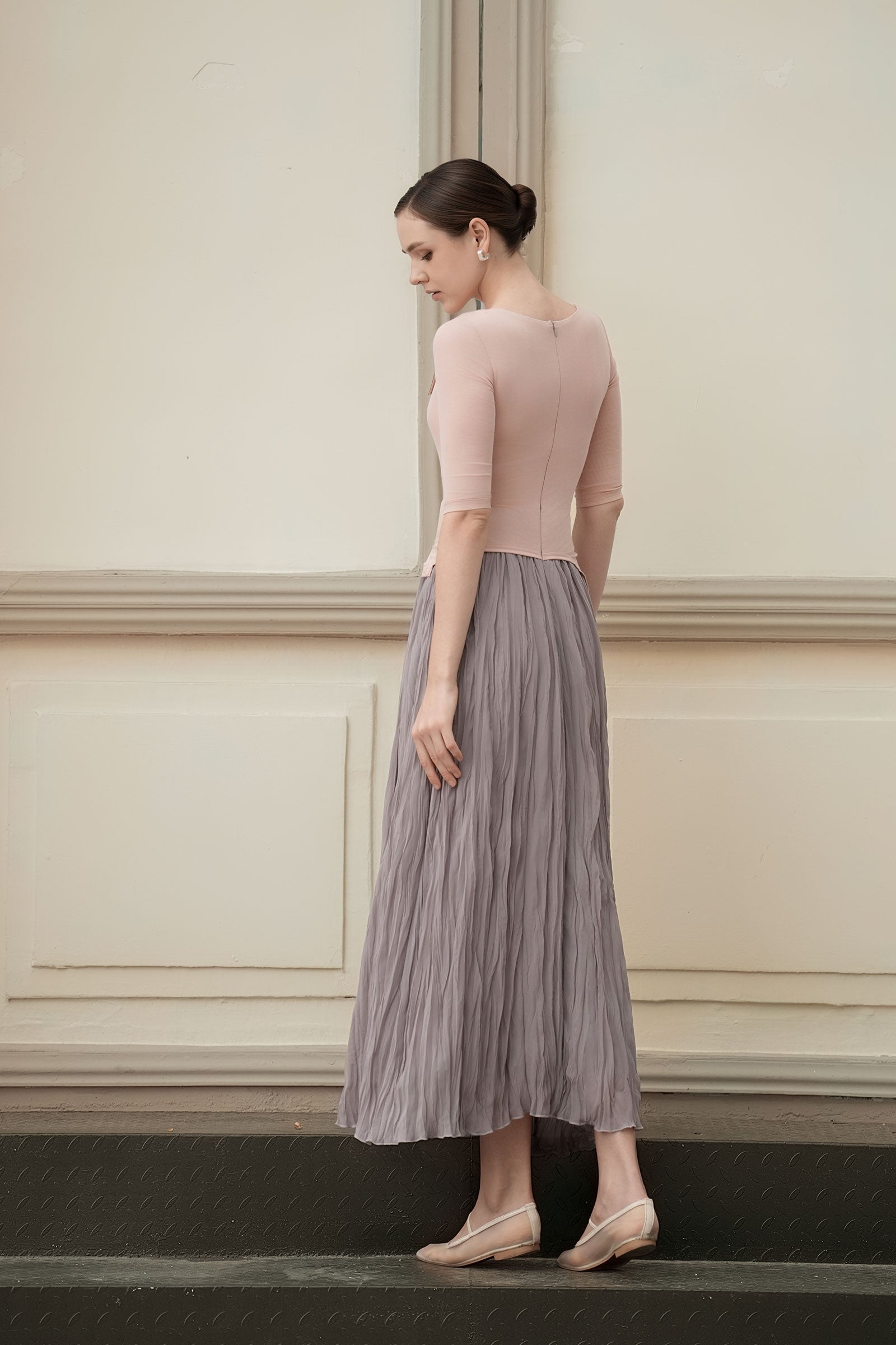 Ellear Dress (Blush+Mauve)