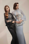 Alya Kebaya Top (Greyish Blue)