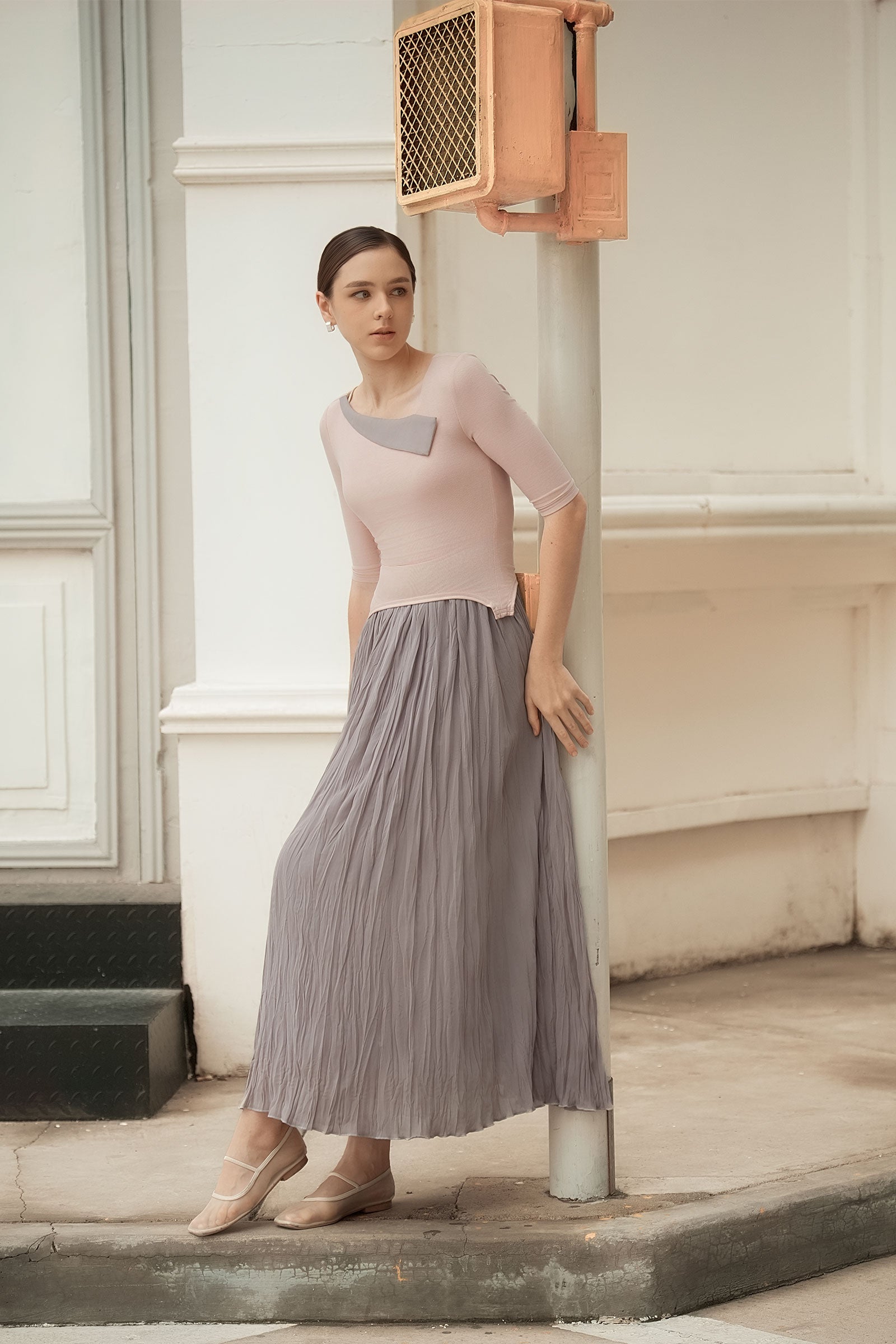 Ellear Dress (Blush+Mauve)