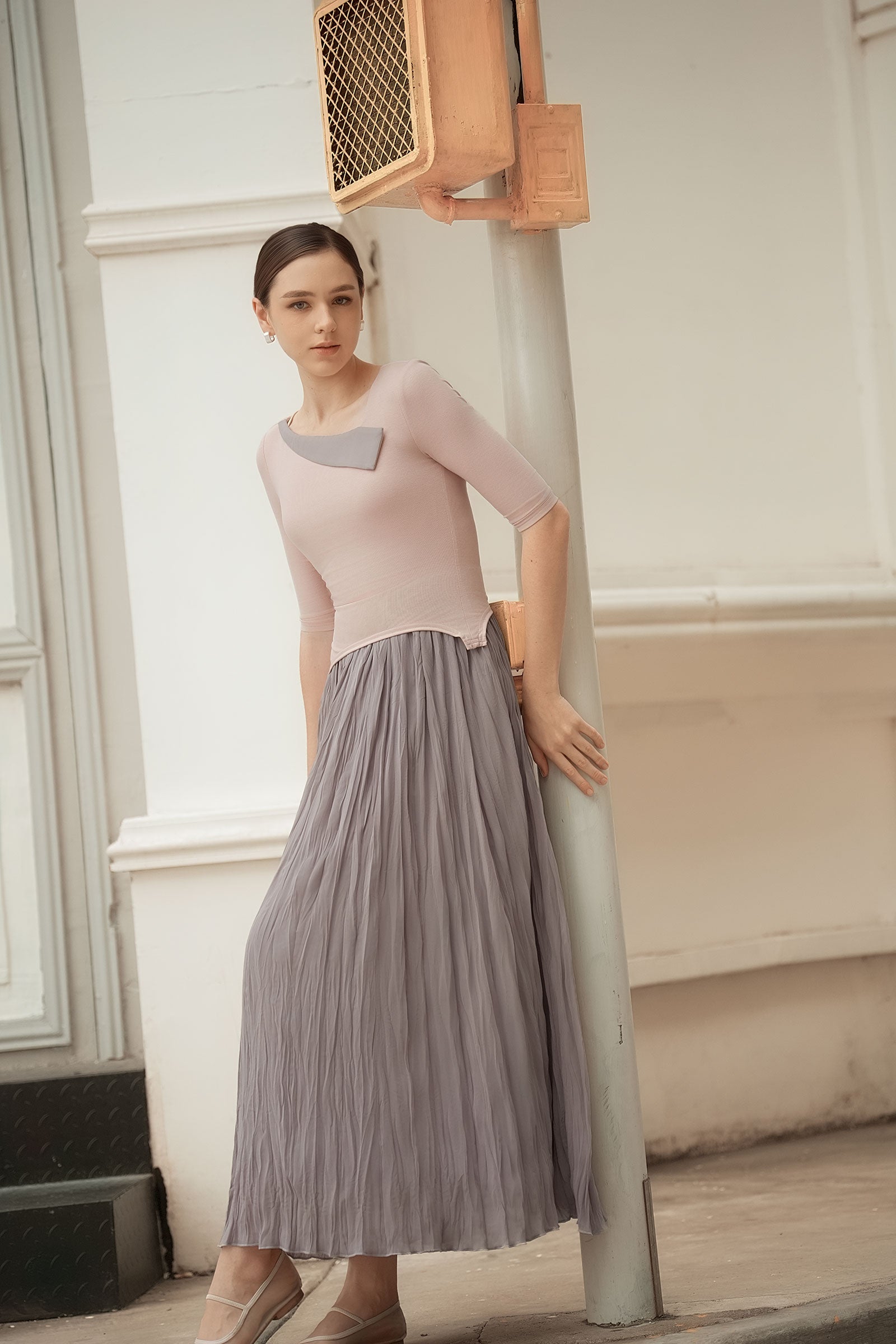 Ellear Dress (Blush+Mauve)