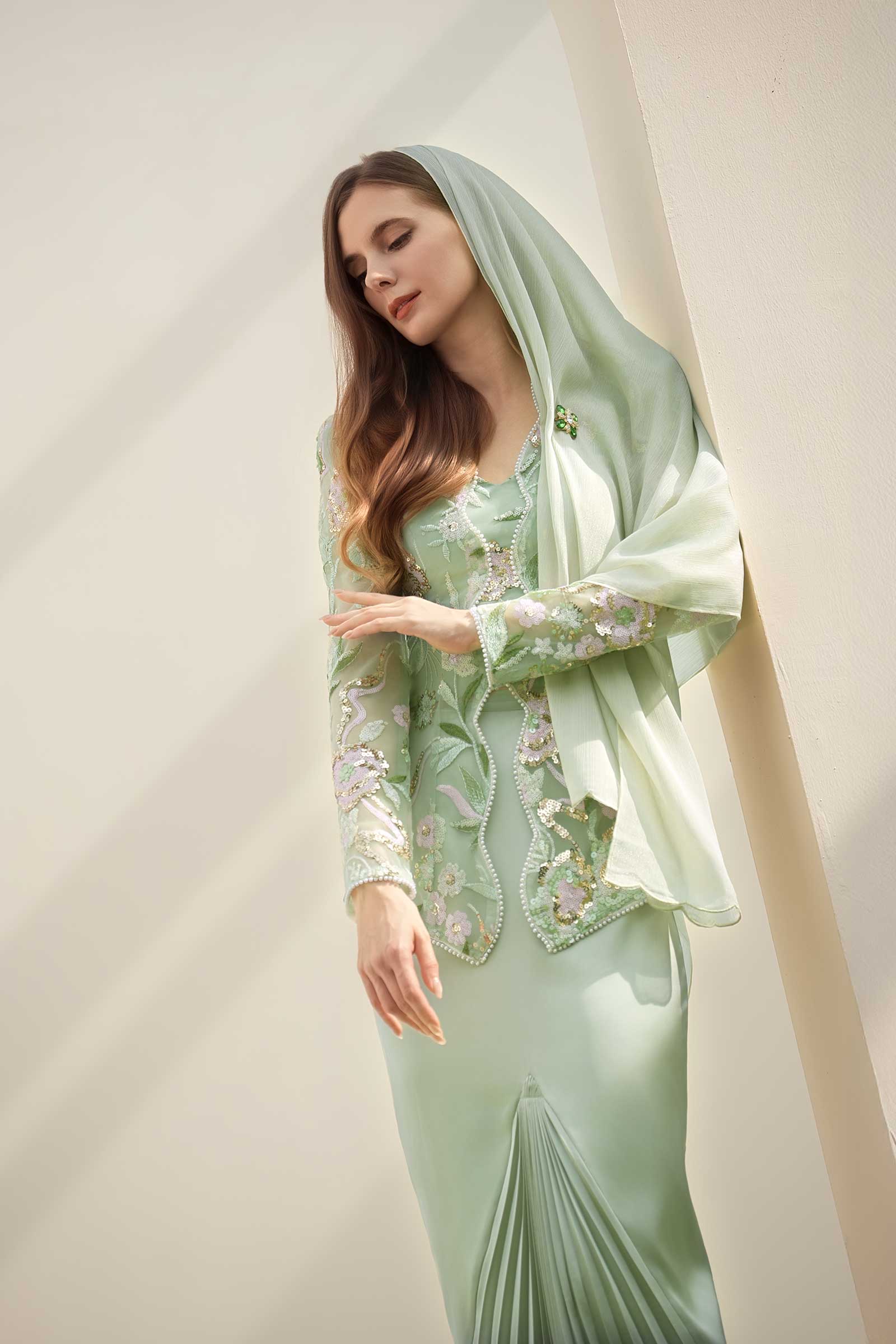 Emerelle Kebaya Top (Mint)