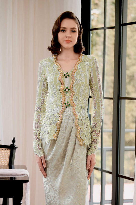 BACKORDER Seroja Kebaya Top (Sage)