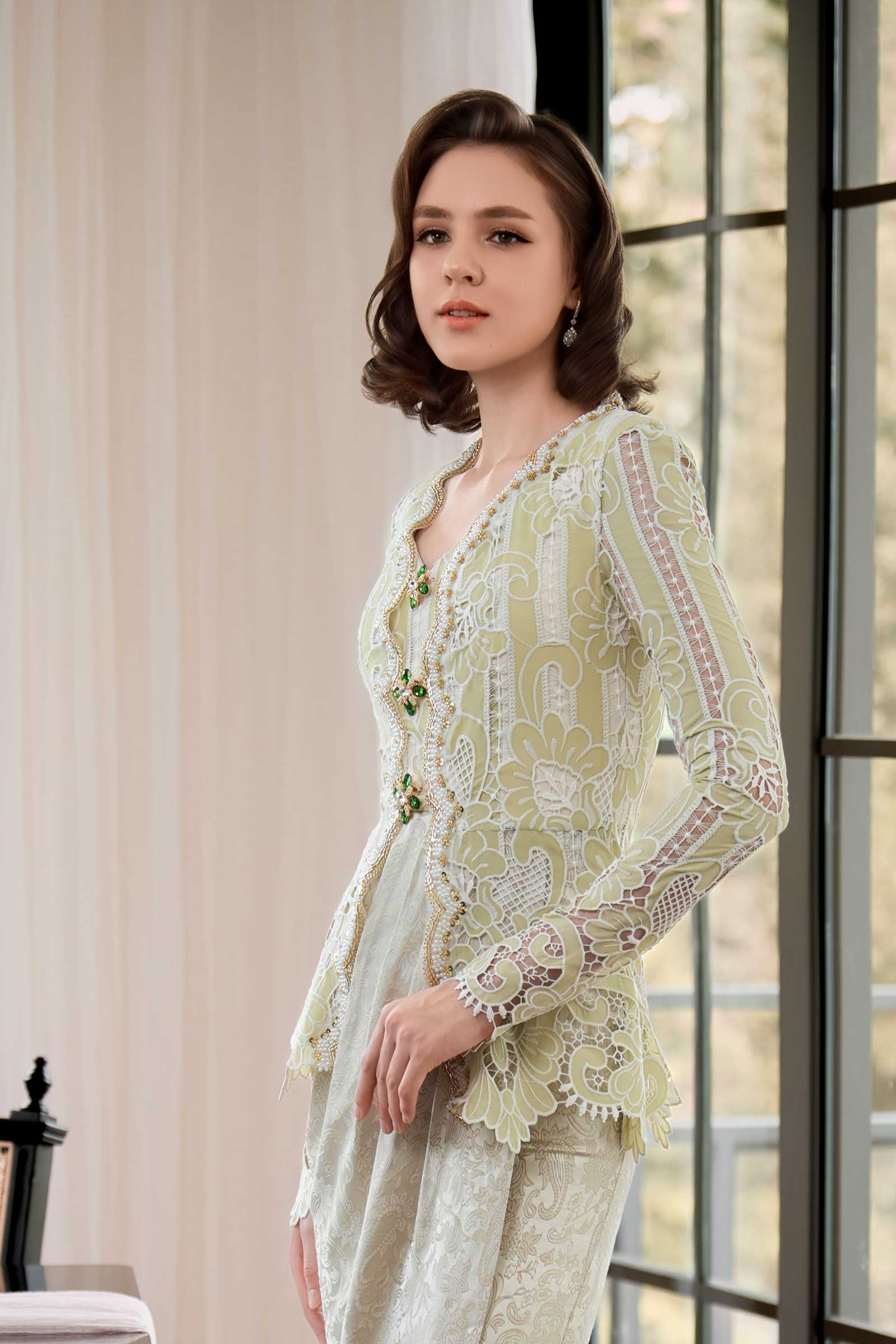 BACKORDER Seroja Kebaya Top (Sage)
