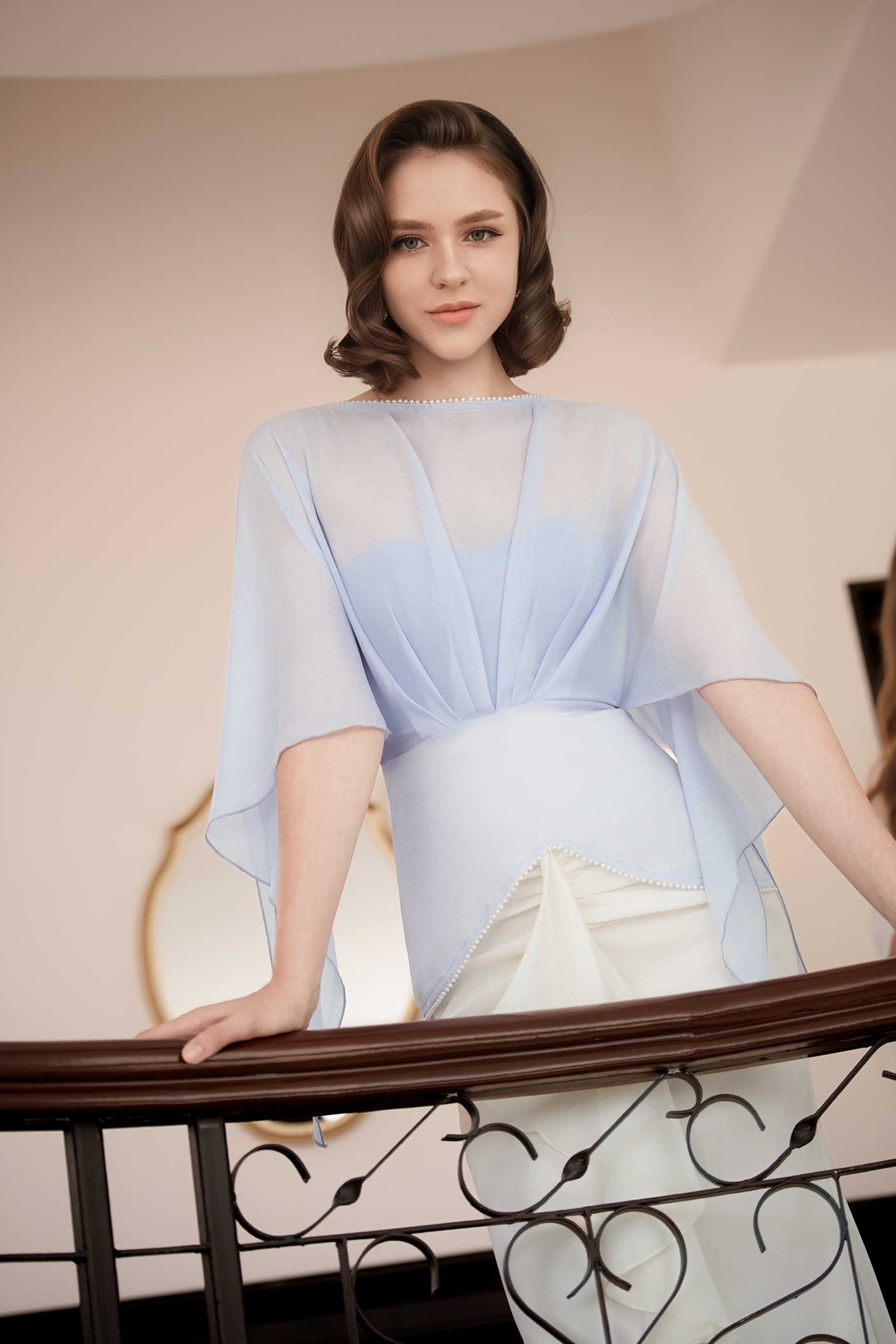 Aveline Kebaya Top (Blue)