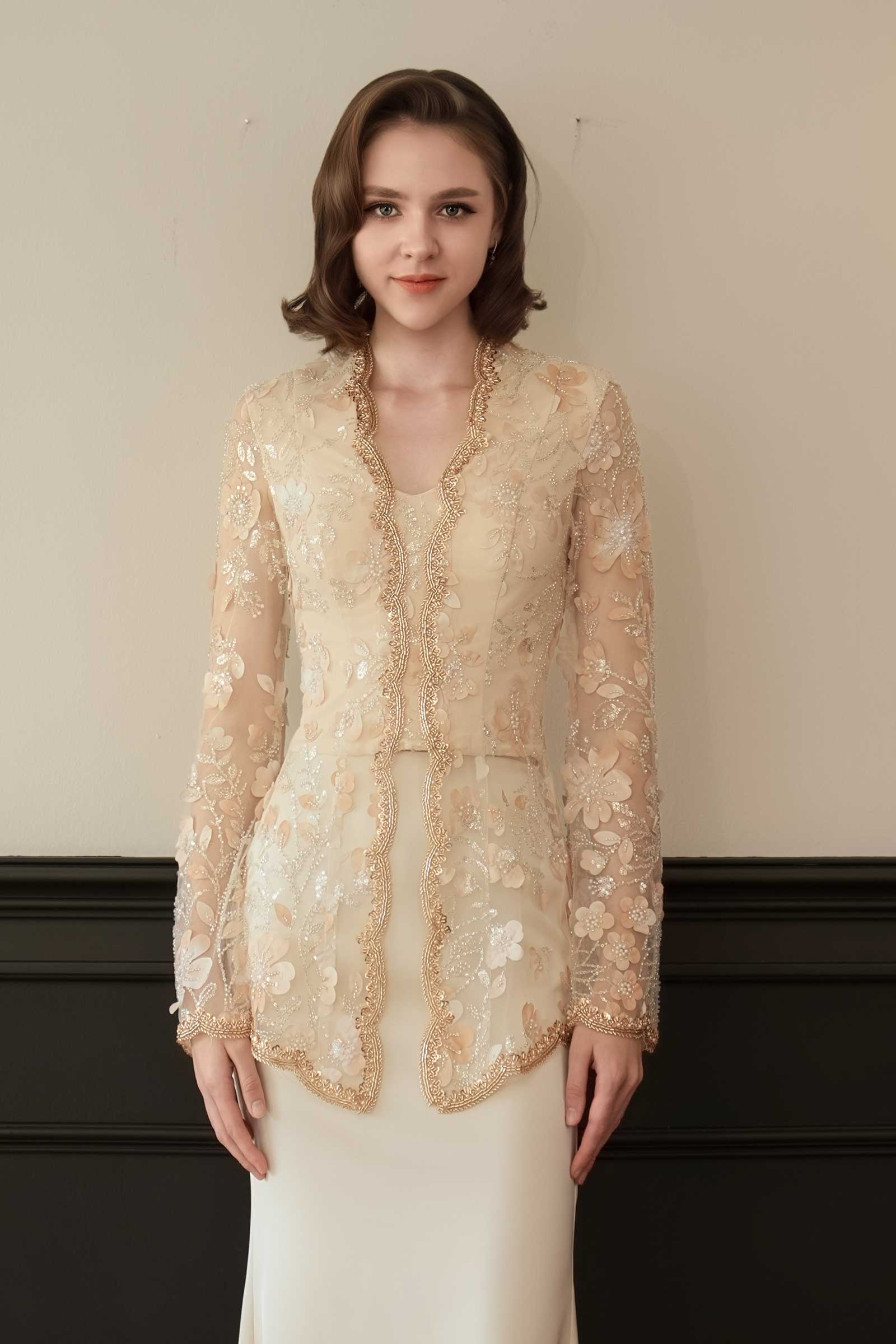 BACKORDER Mahsuri Kebaya Top (Moonlight Gold)