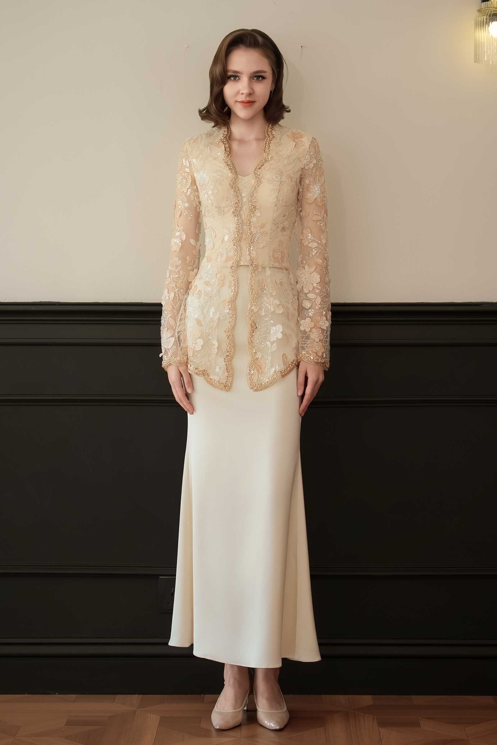 BACKORDER Mahsuri Kebaya Top (Moonlight Gold)