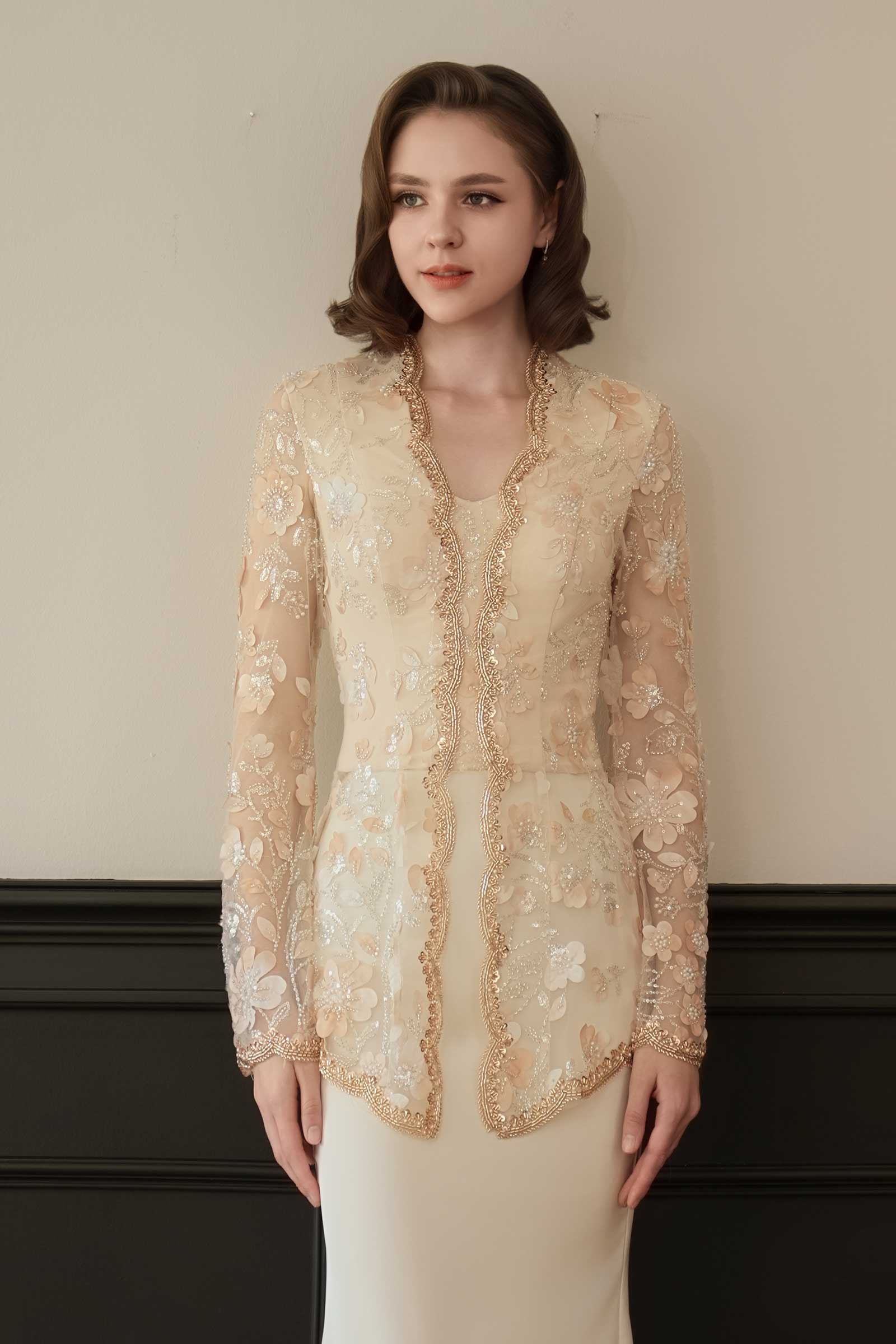BACKORDER Mahsuri Kebaya Top (Moonlight Gold)