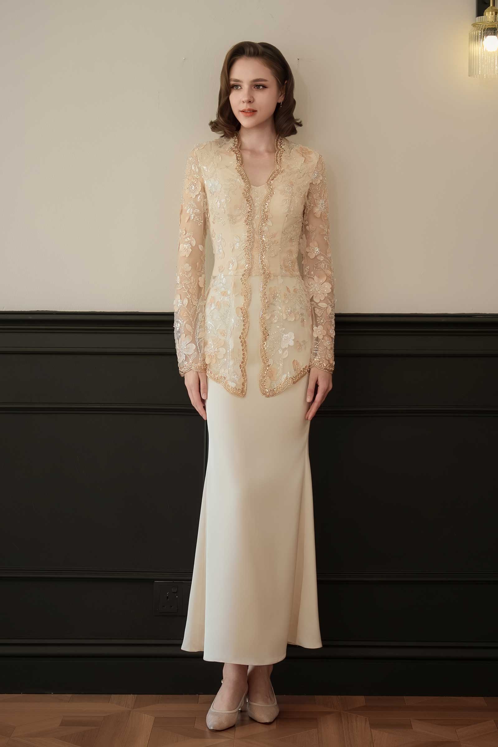 BACKORDER Mahsuri Kebaya Top (Moonlight Gold)