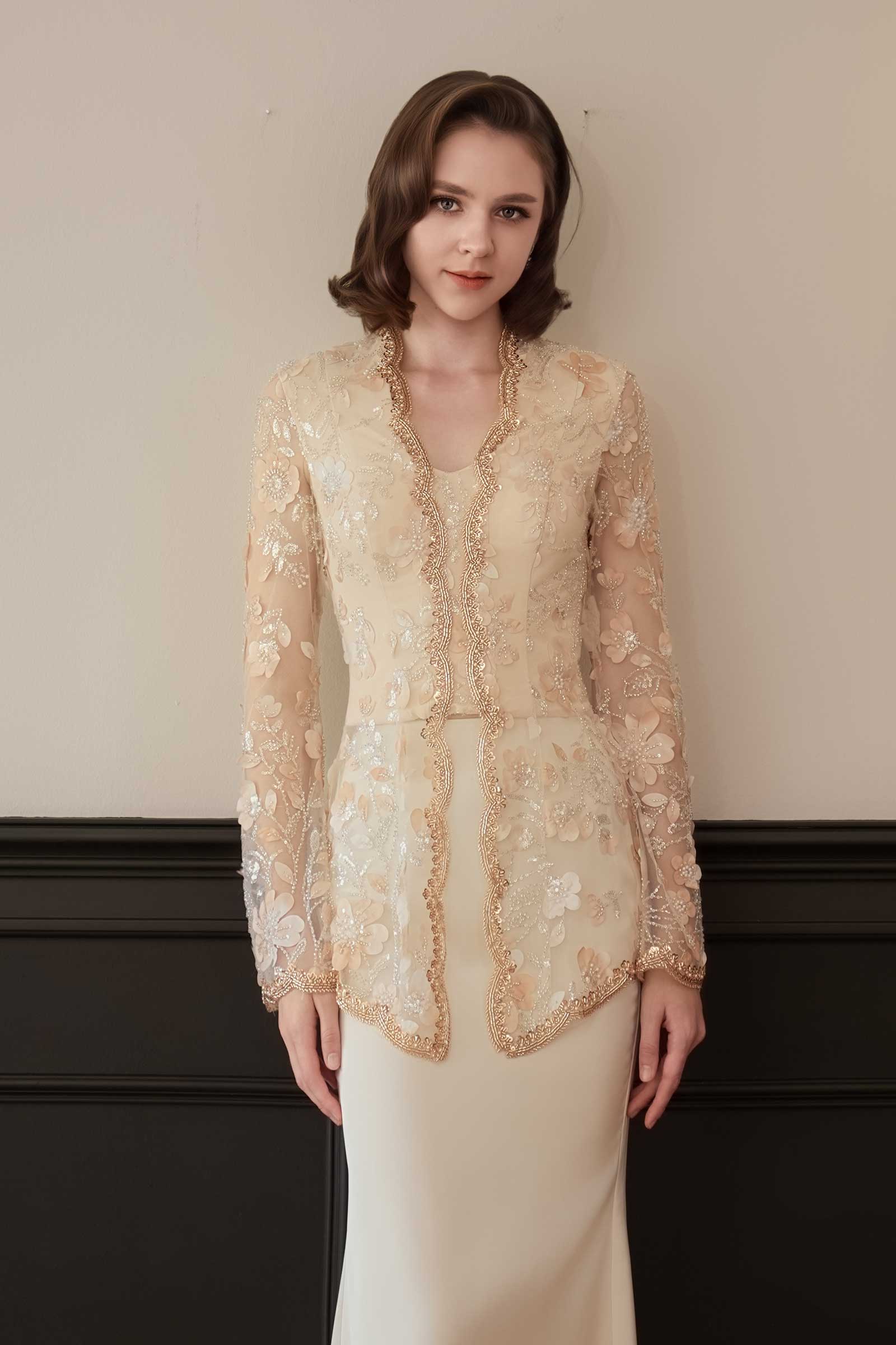 BACKORDER Mahsuri Kebaya Top (Moonlight Gold)
