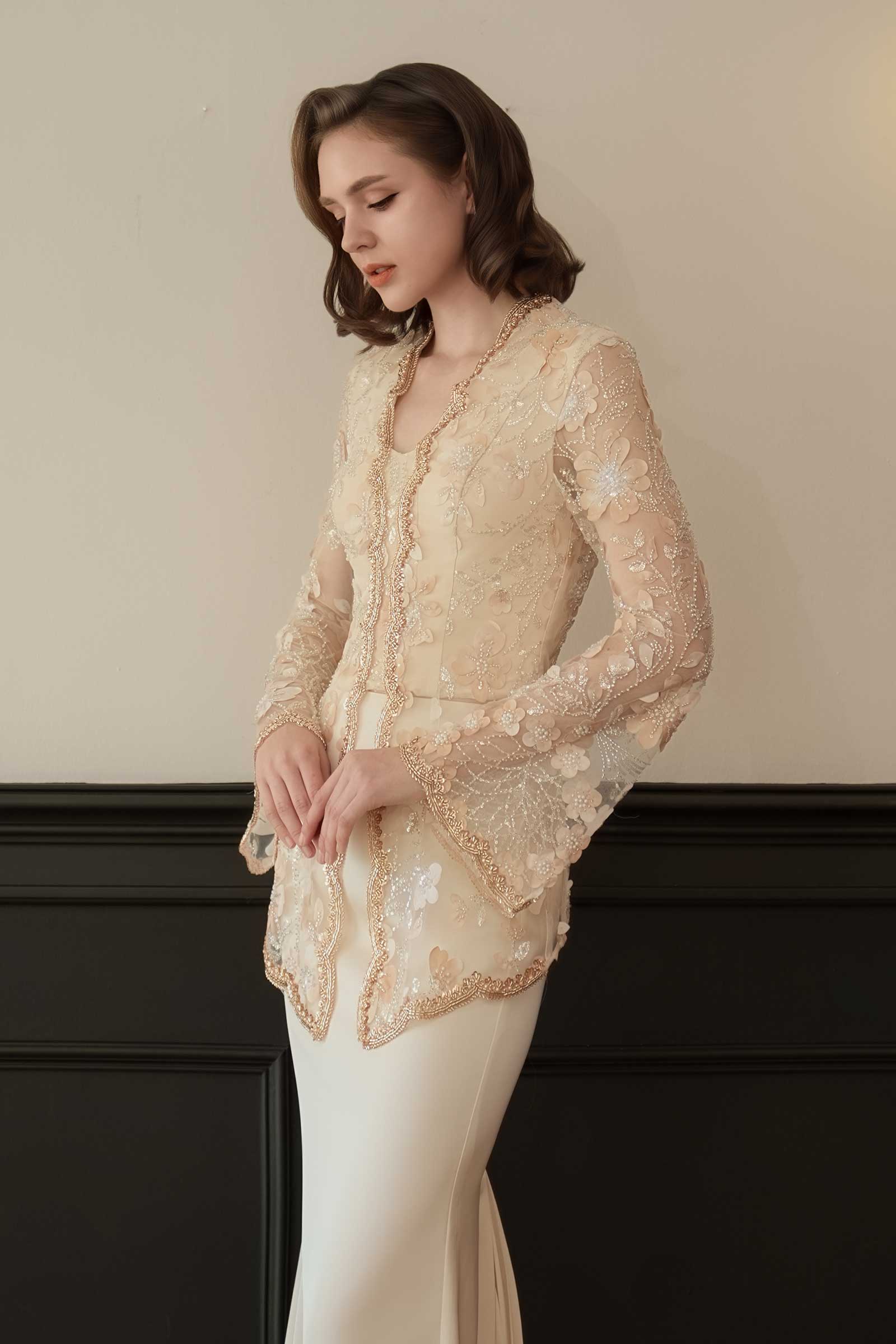 BACKORDER Mahsuri Kebaya Top (Moonlight Gold)