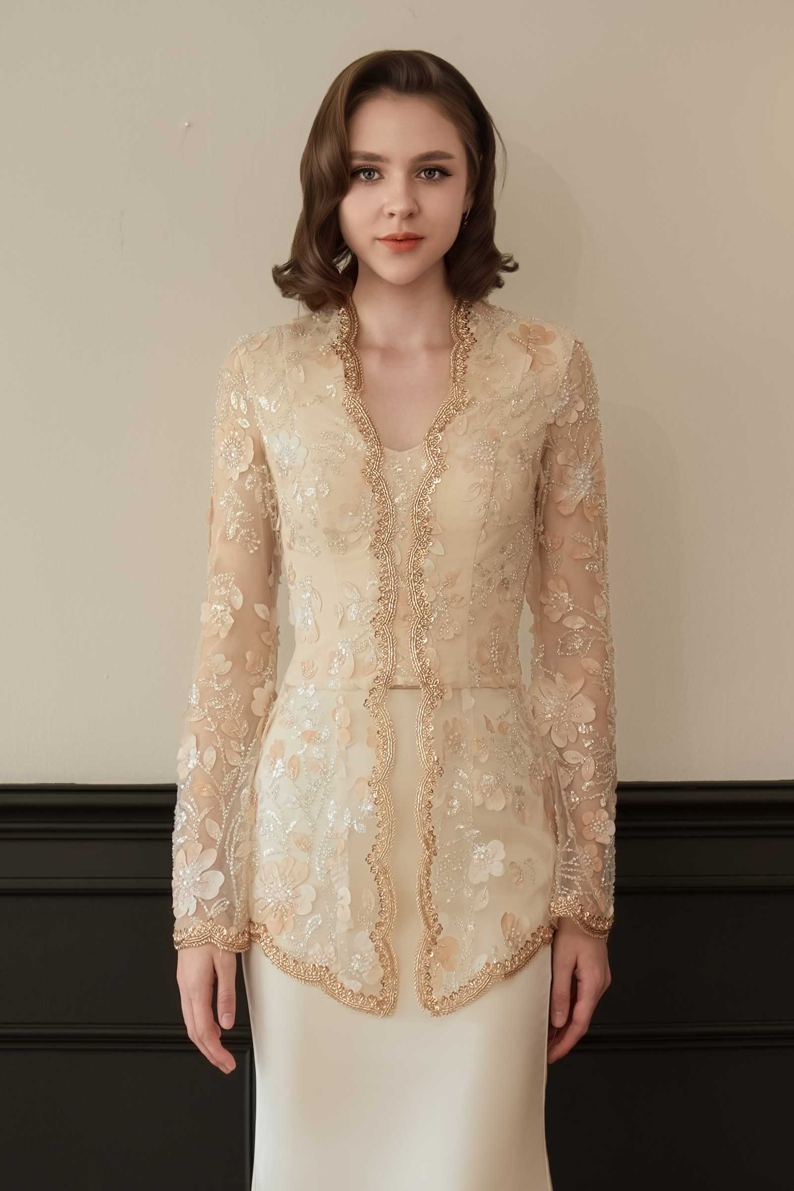 BACKORDER Mahsuri Kebaya Top (Moonlight Gold)
