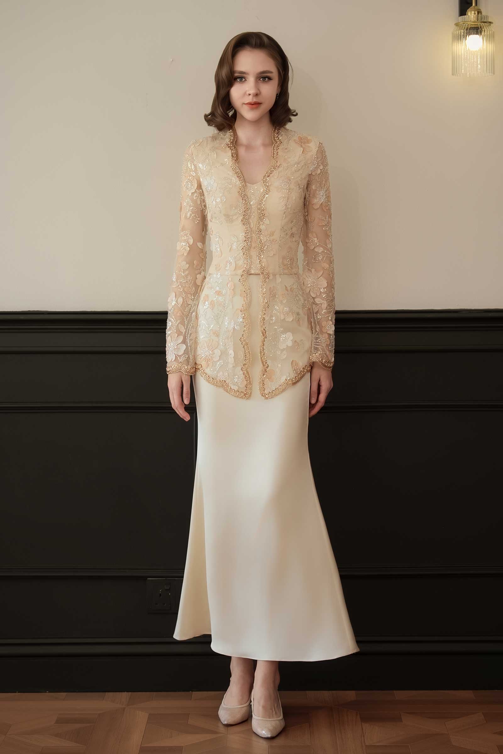 BACKORDER Mahsuri Kebaya Top (Moonlight Gold)