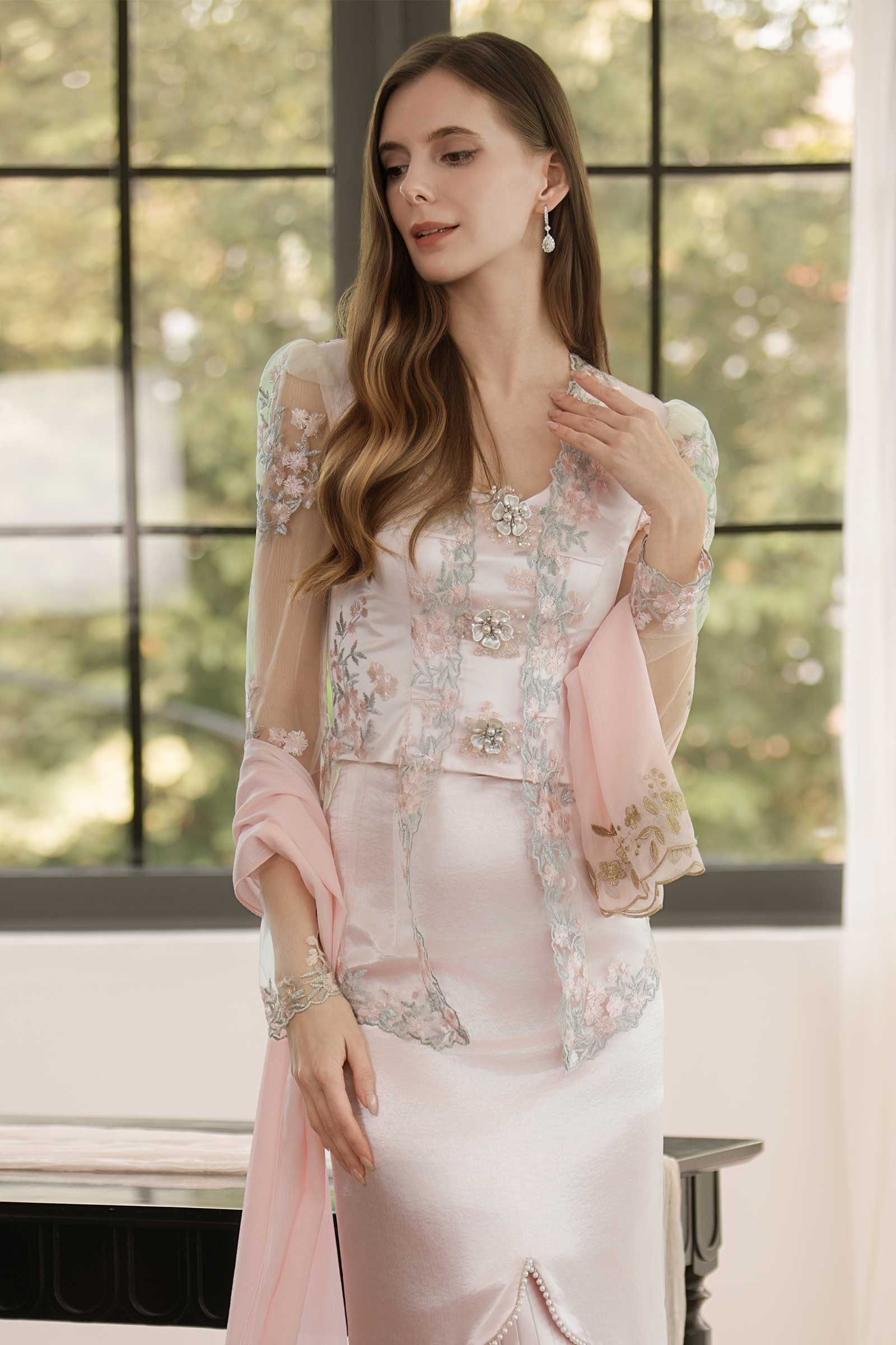 Seraya Kebaya Top (Pink)