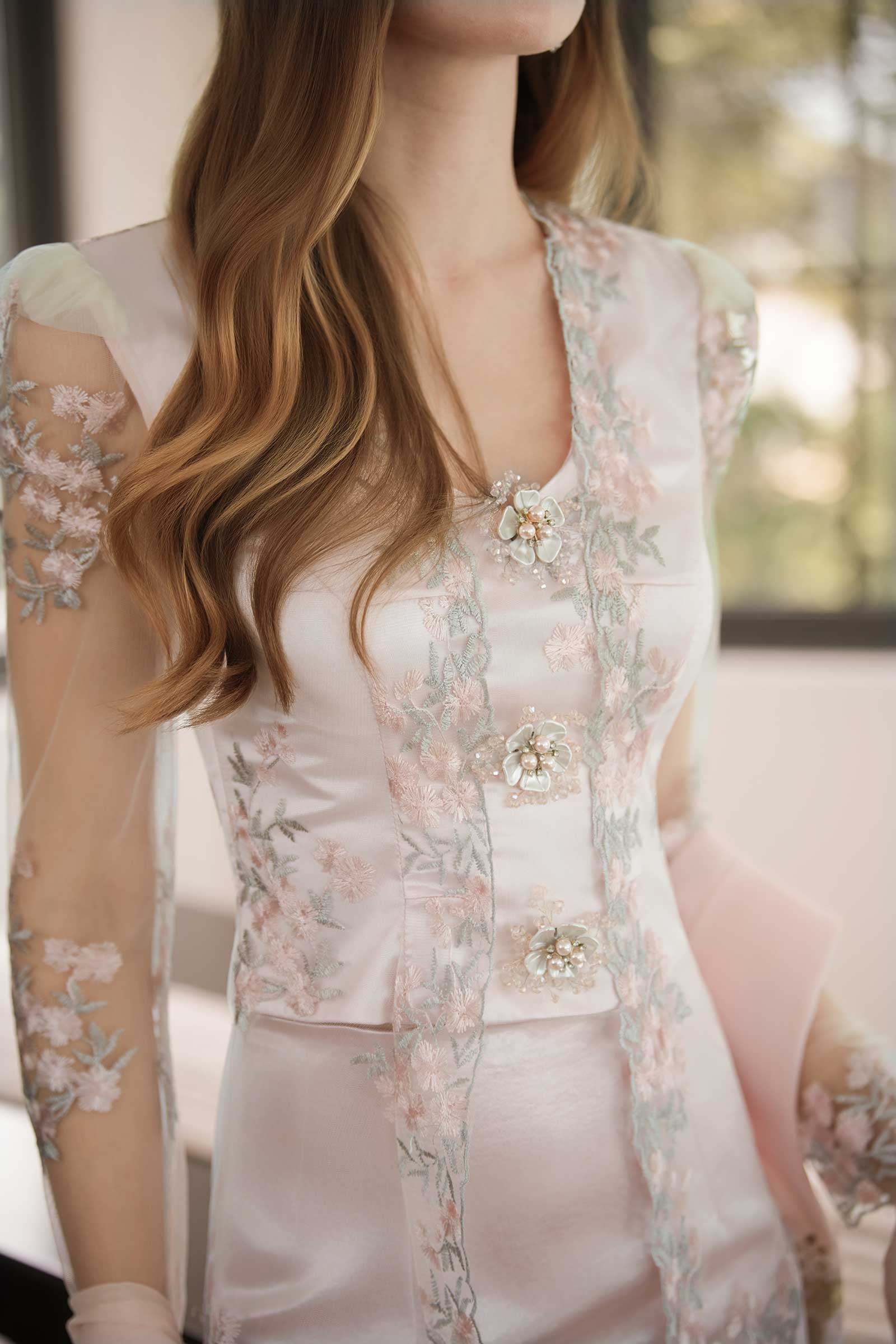 Seraya Kebaya Top (Pink)