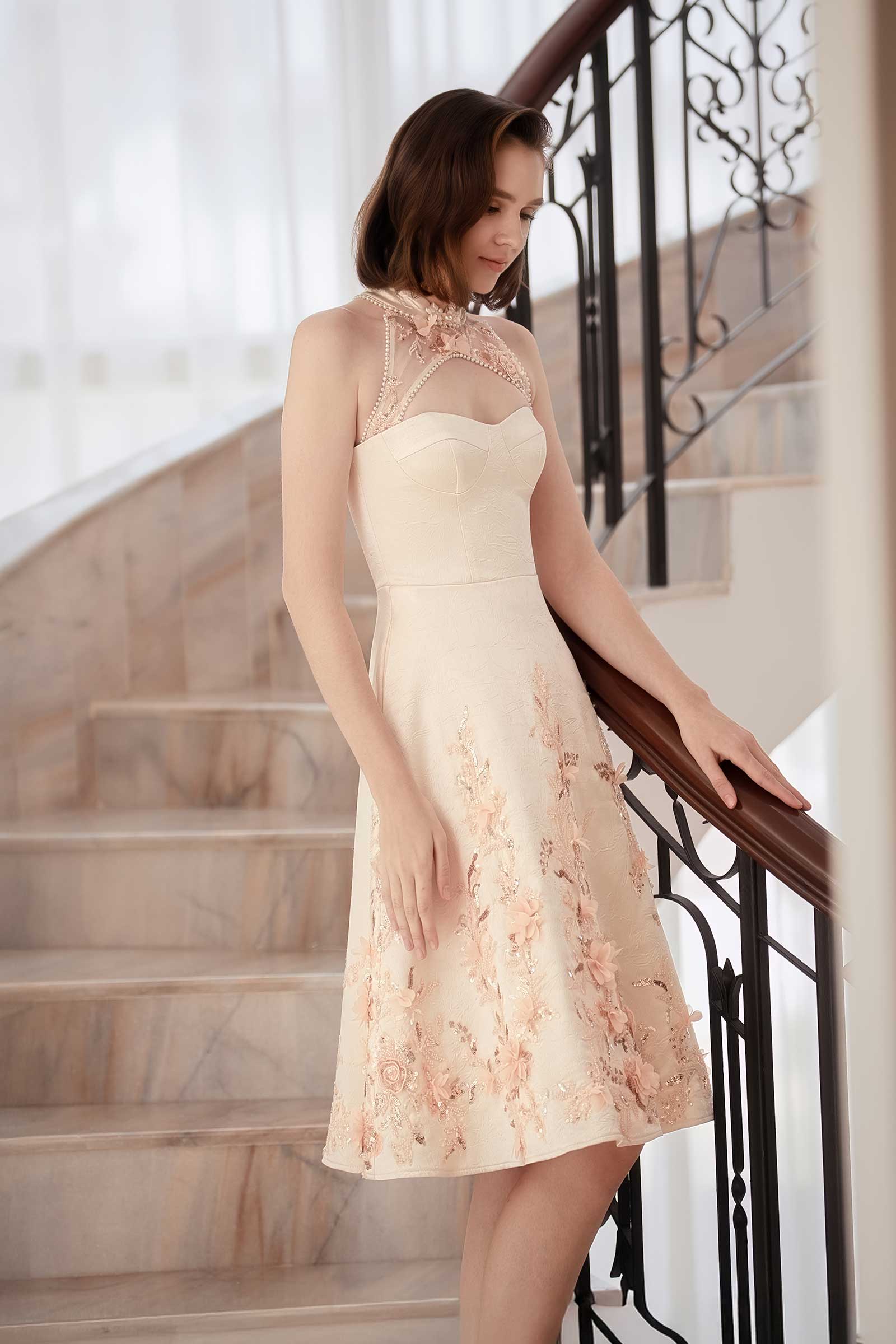 Camelia Dress (Champagne)