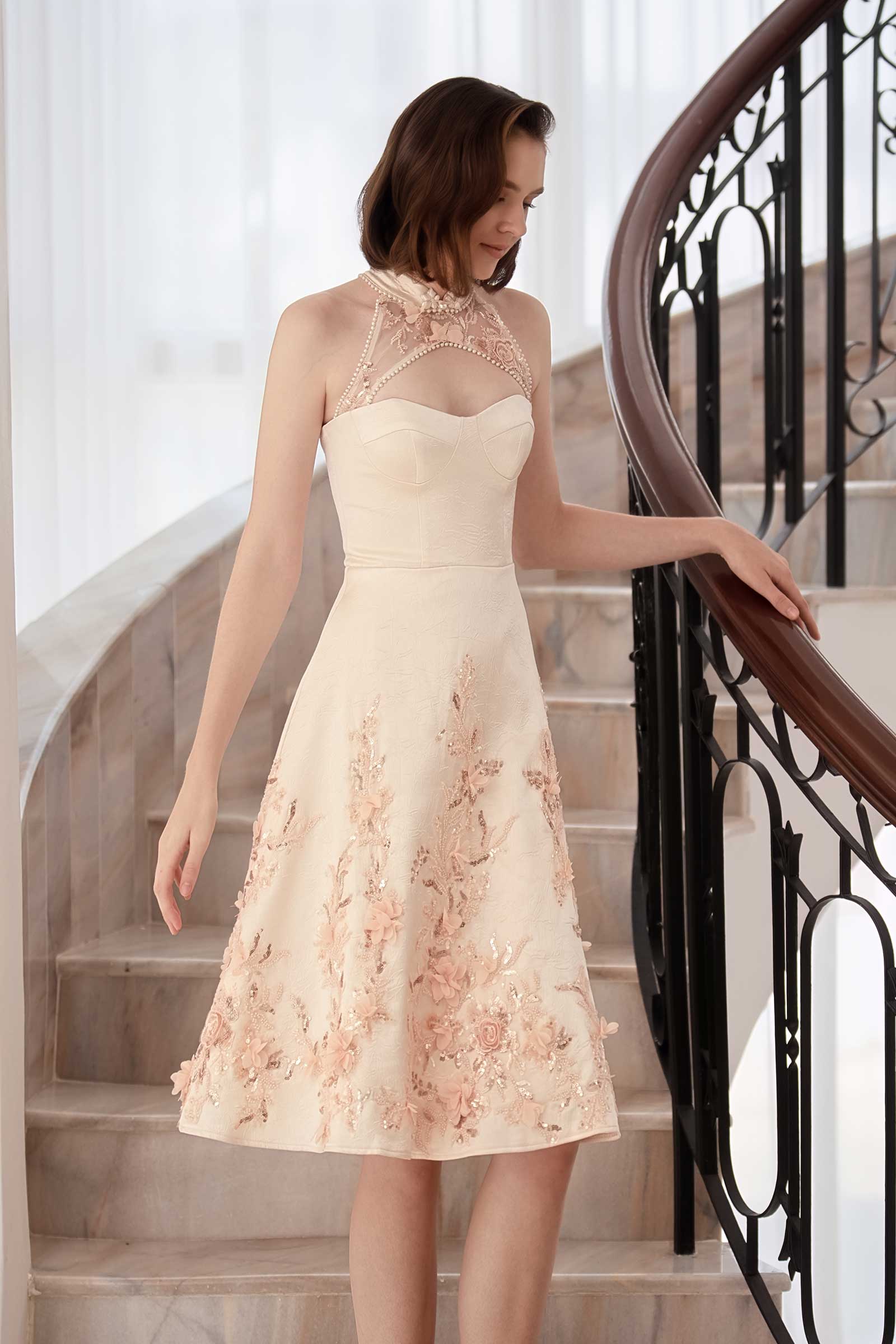 Camelia Dress (Champagne)