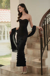 Noir Shawls with brooch (Black) (Non Returnable)