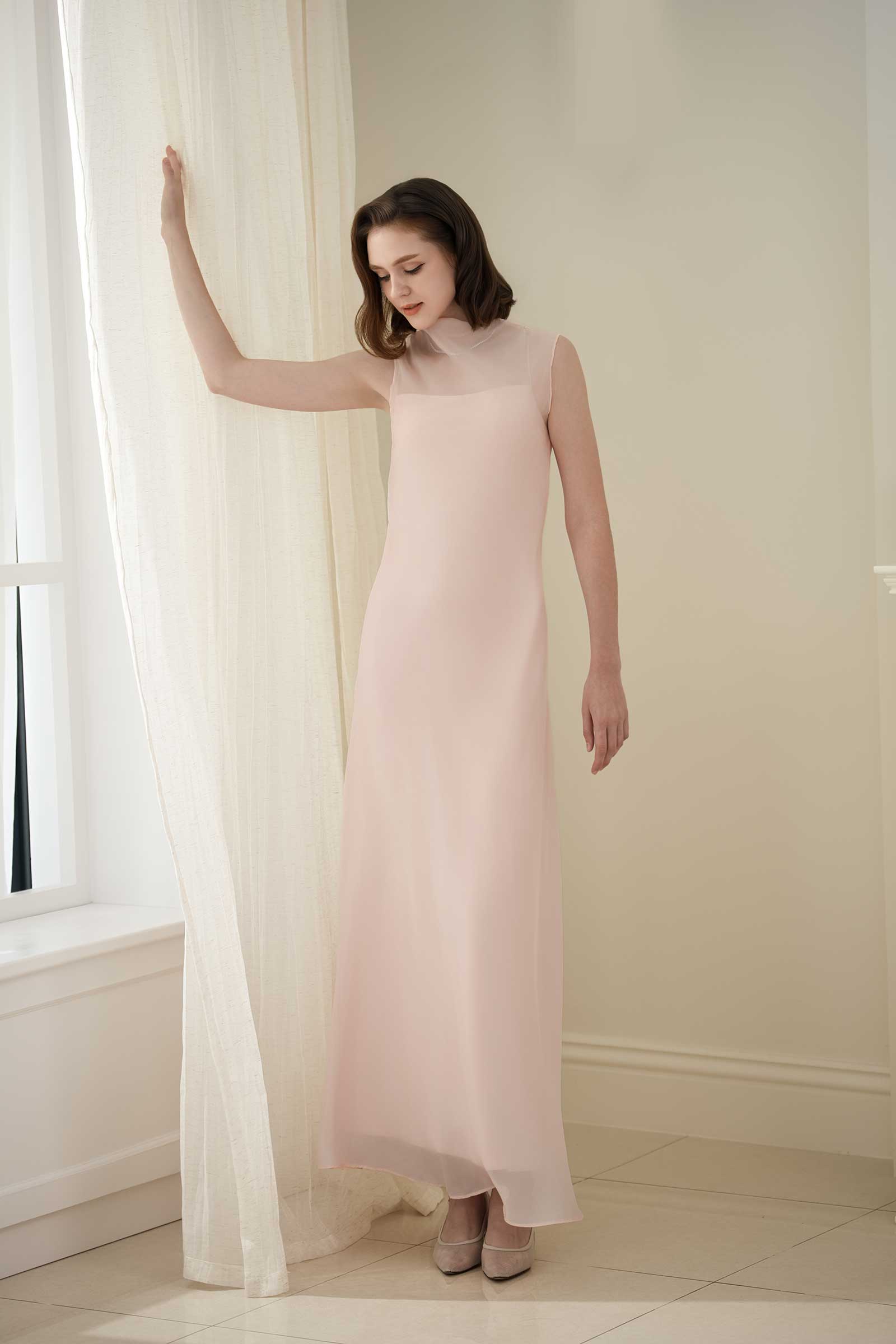 Calystria Silk Organza Dress (Rose)
