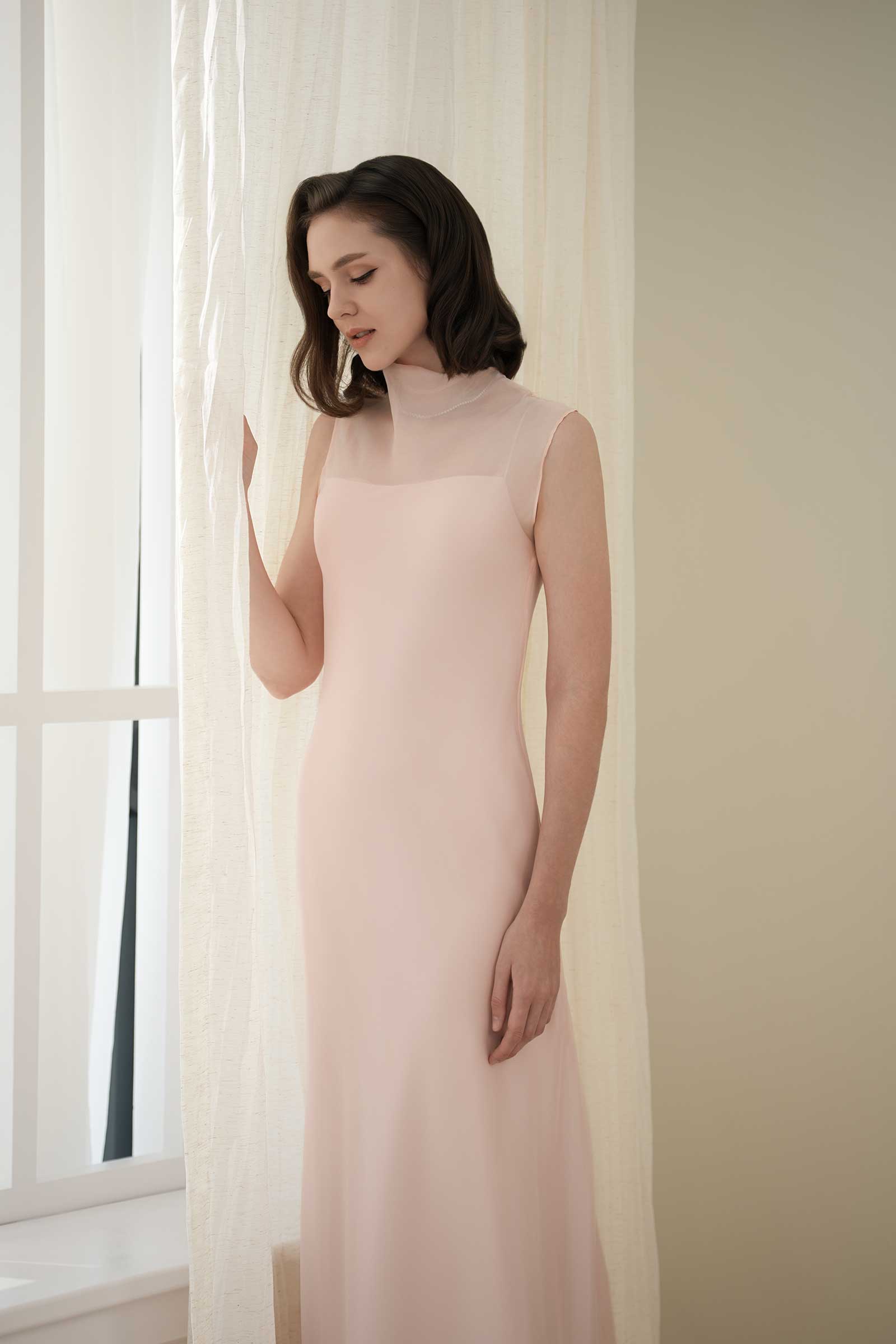 Calystria Silk Organza Dress (Rose)