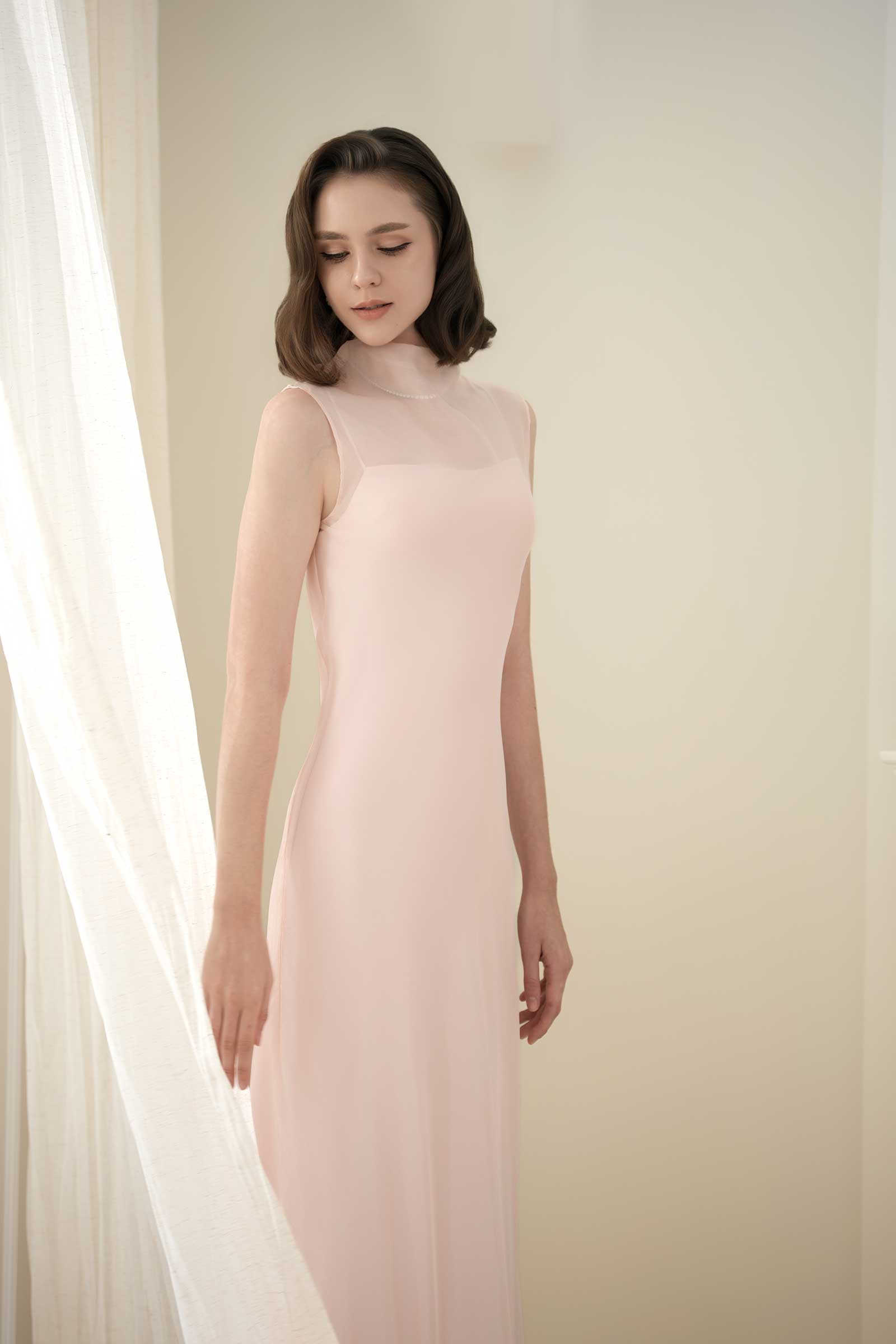 Calystria Silk Organza Dress (Rose)