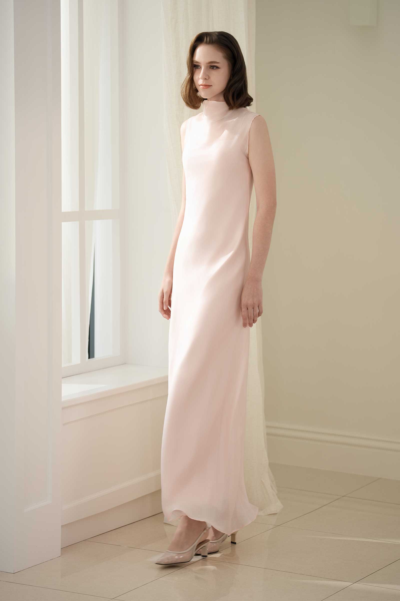 Calystria Silk Organza Dress (Rose)