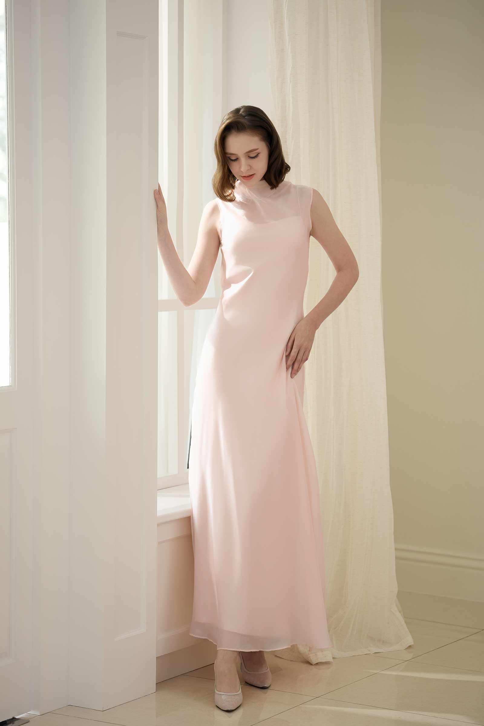 Calystria Silk Organza Dress (Rose)