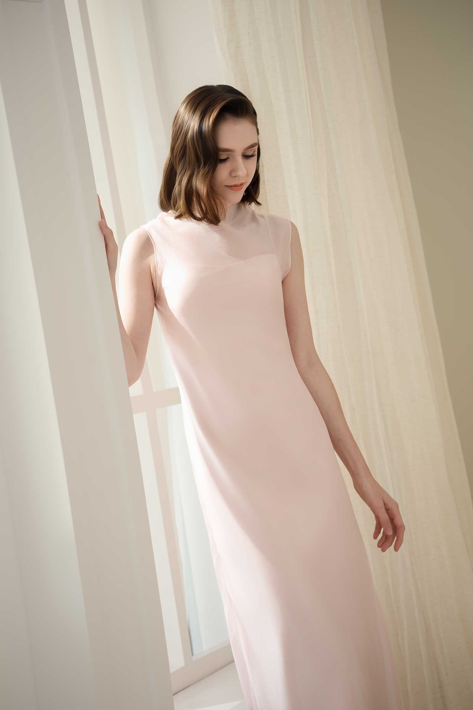 Calystria Silk Organza Dress (Rose)