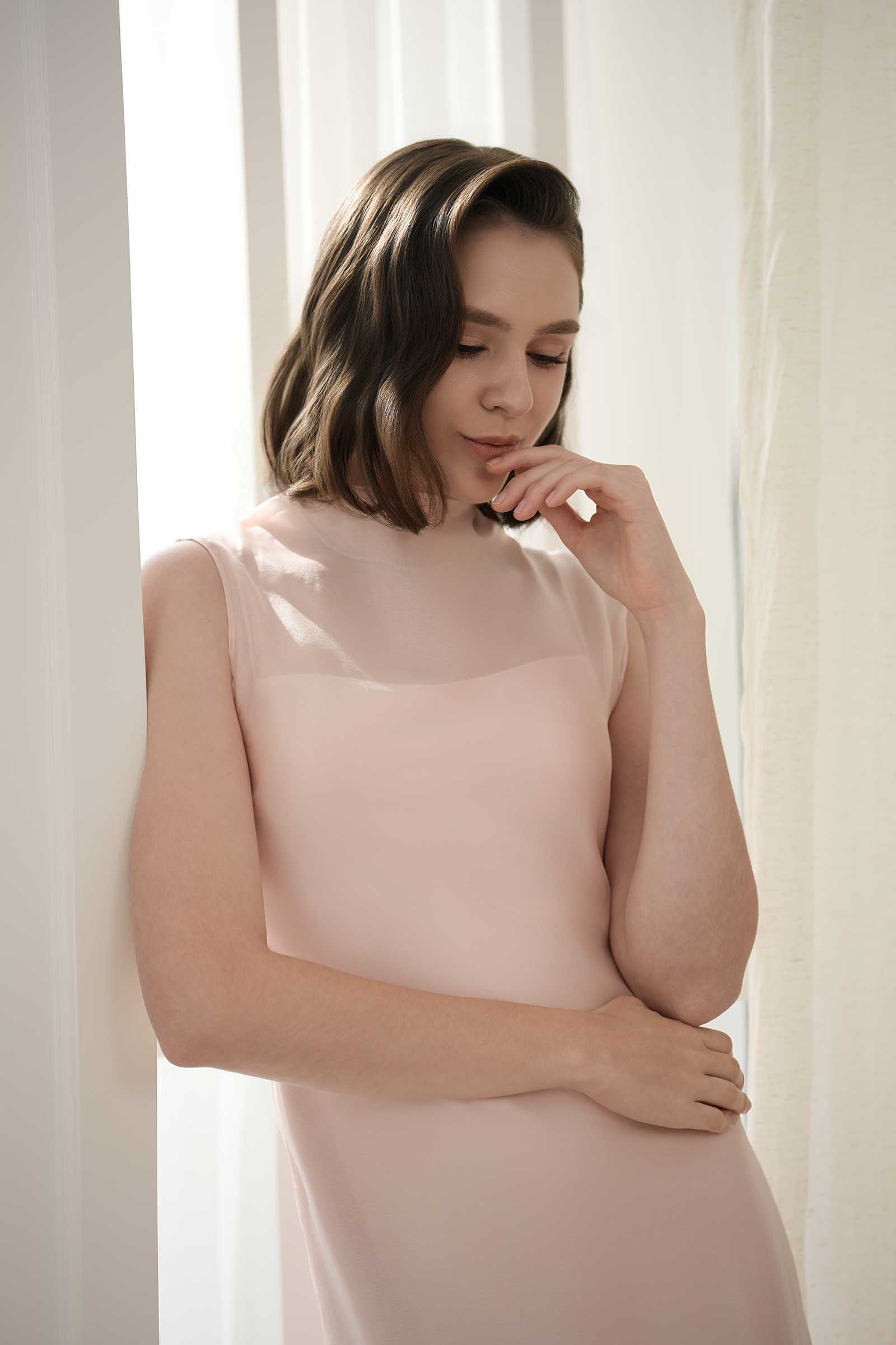 Calystria Silk Organza Dress (Rose)