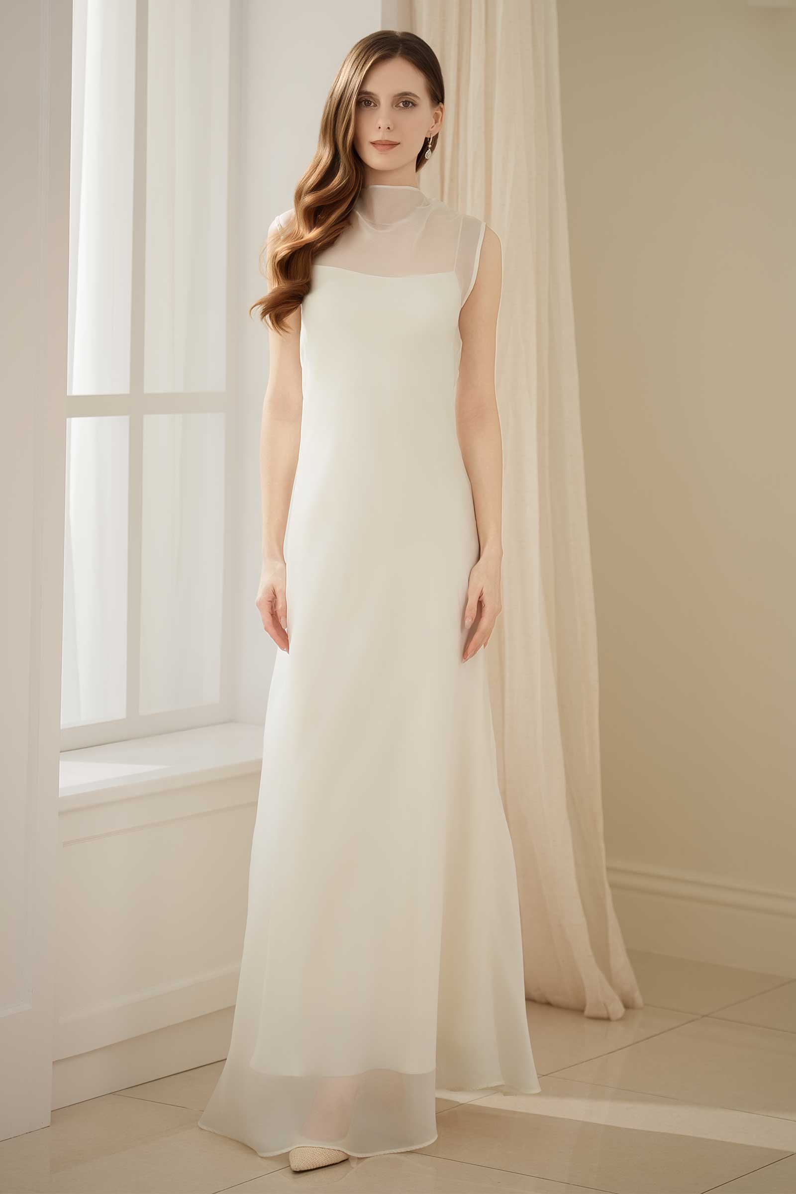 Calystria Silk Organza Dress (Cream)