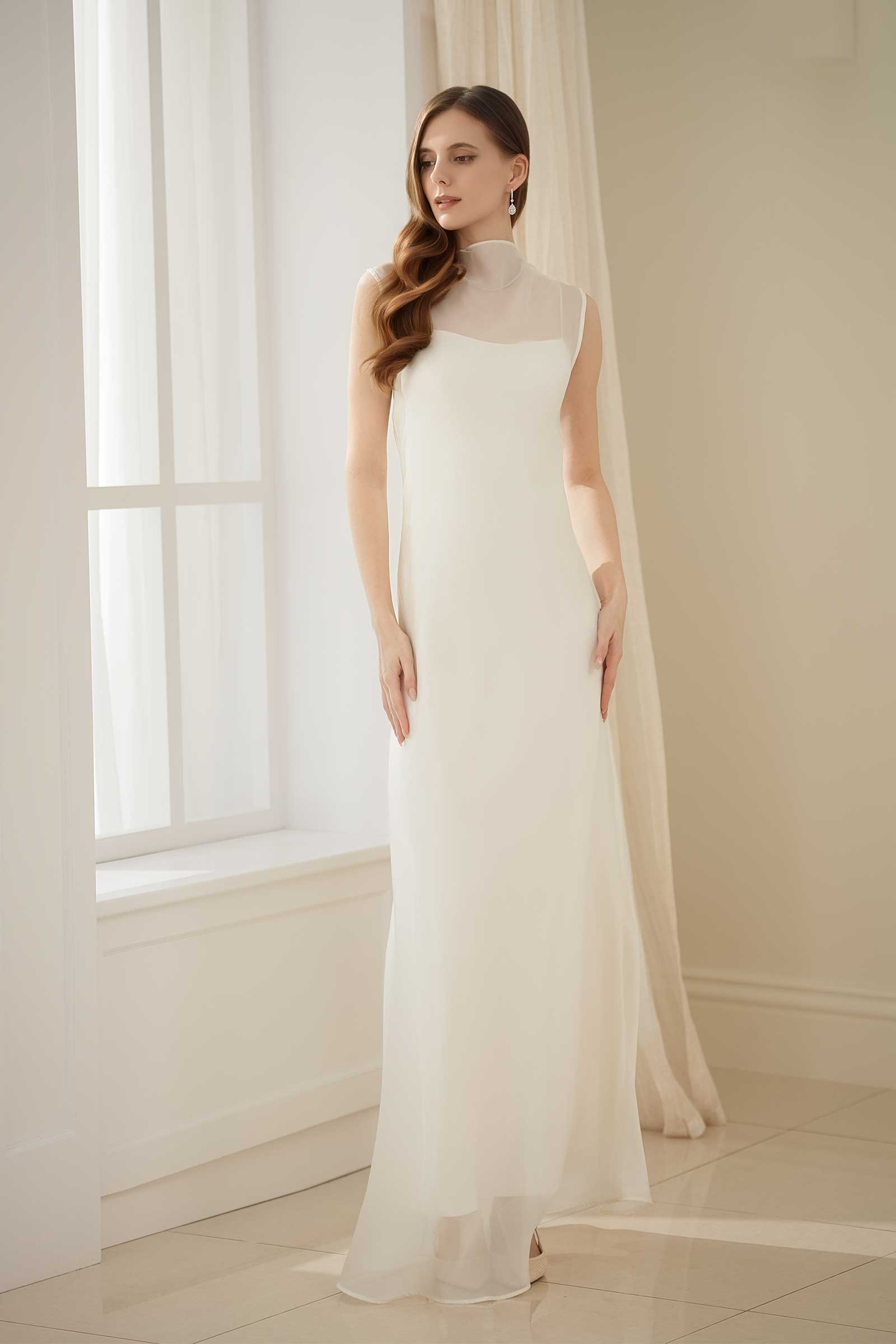 Calystria Silk Organza Dress (Cream)