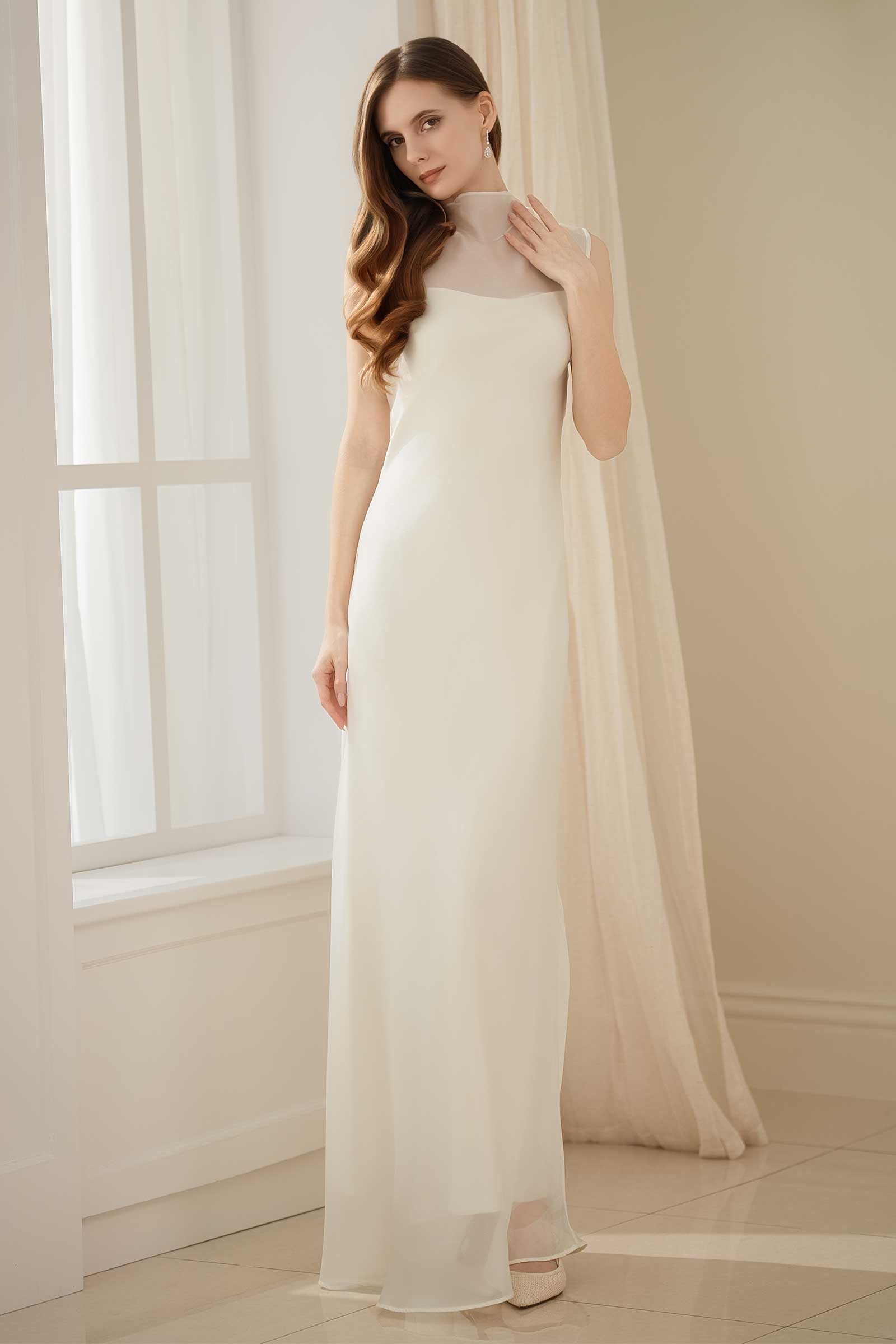 Calystria Silk Organza Dress (Cream)