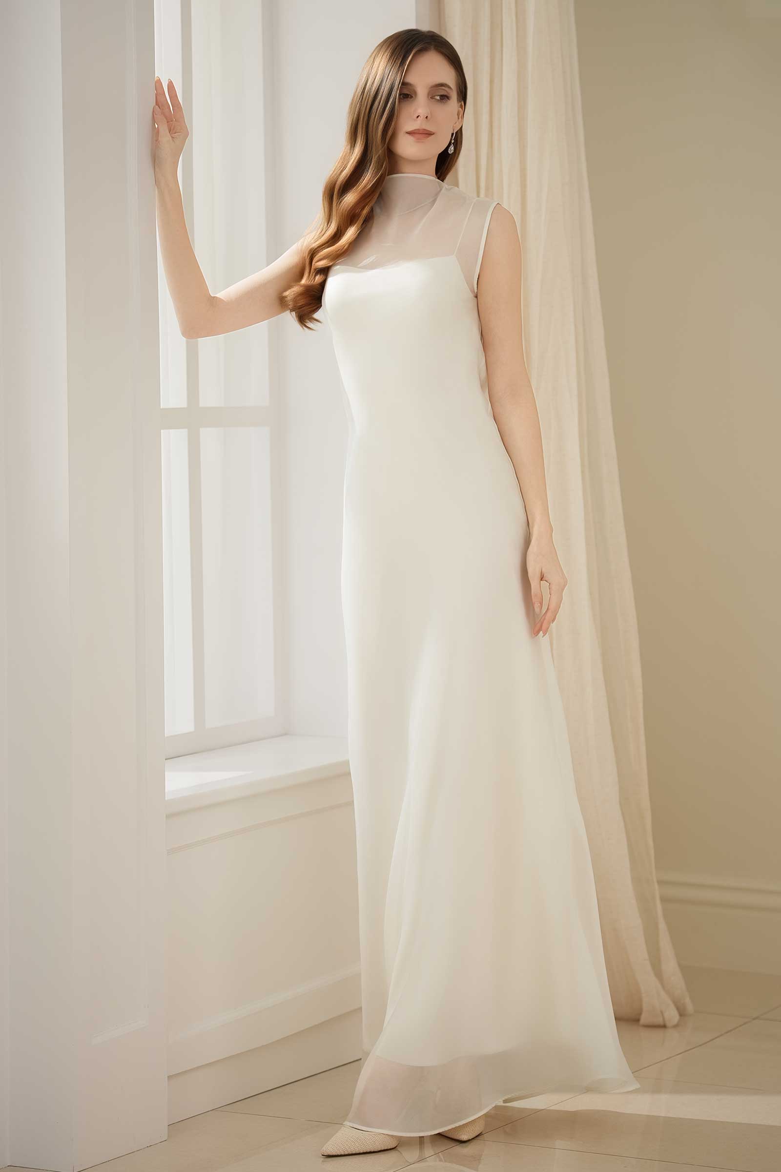 Calystria Silk Organza Dress (Cream)