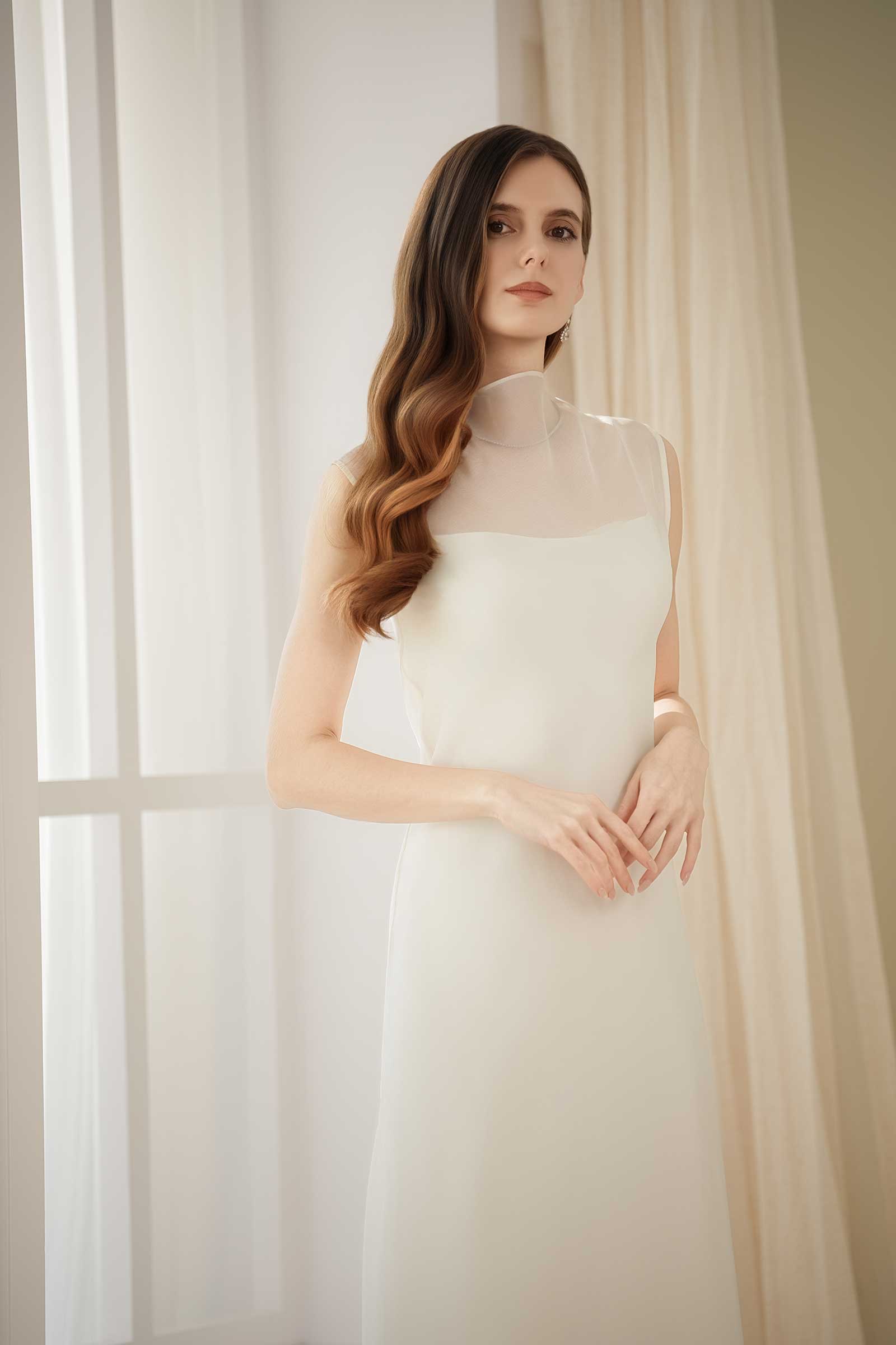 Calystria Silk Organza Dress (Cream)