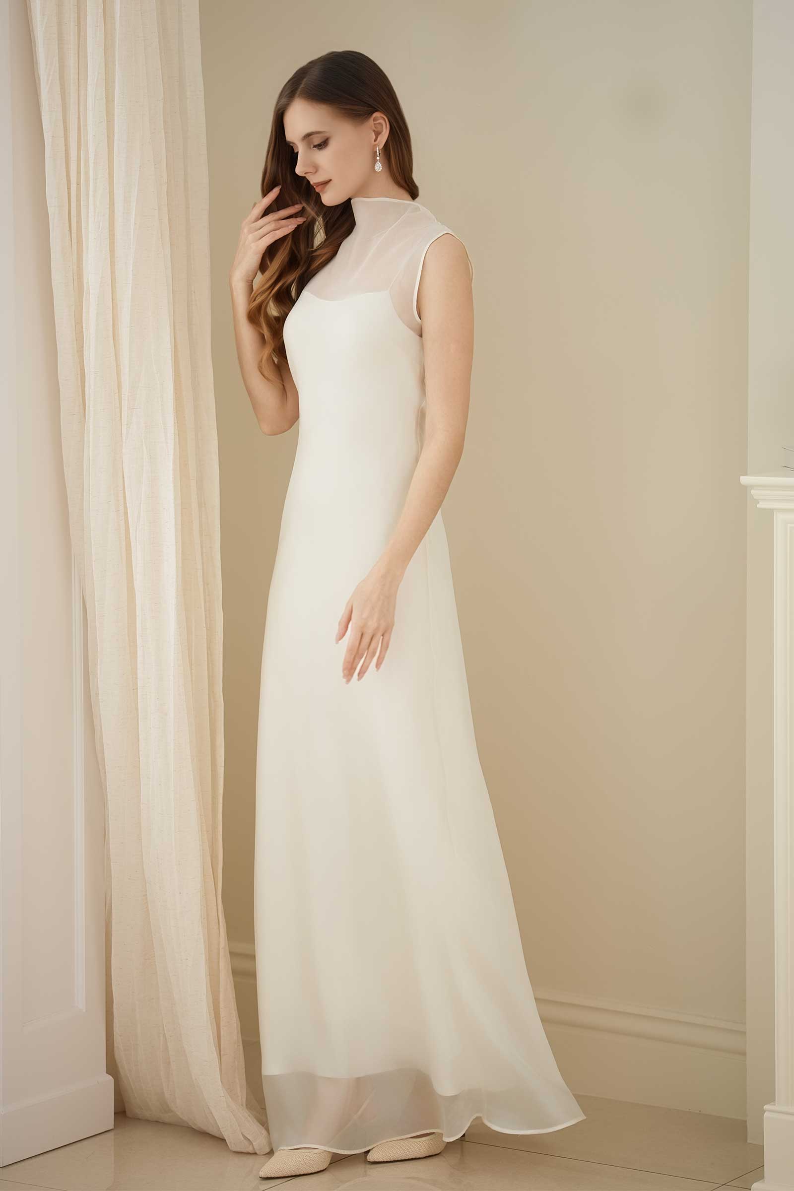 Calystria Silk Organza Dress (Cream)