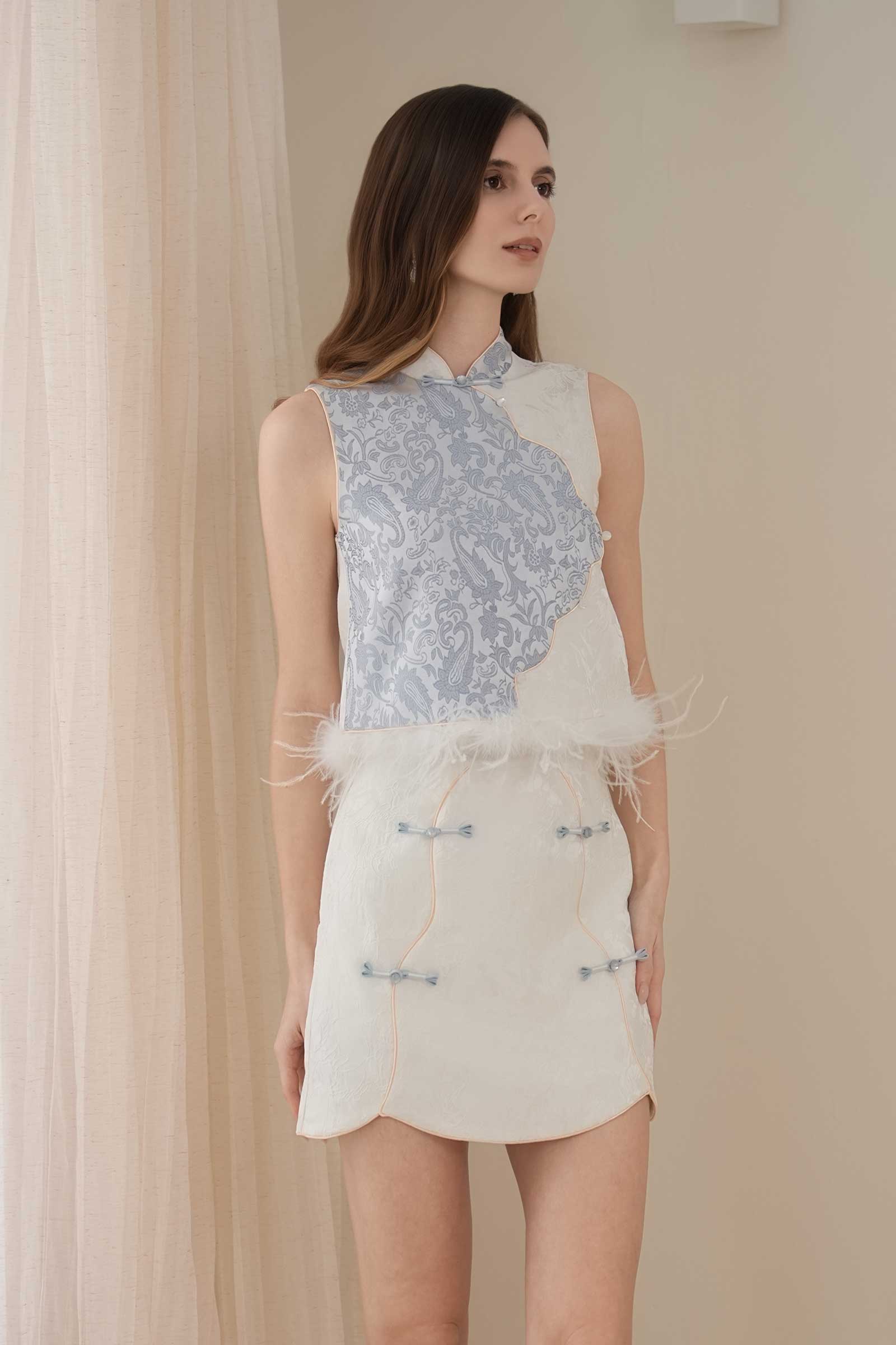 Sienna Qipao Top (Blue)