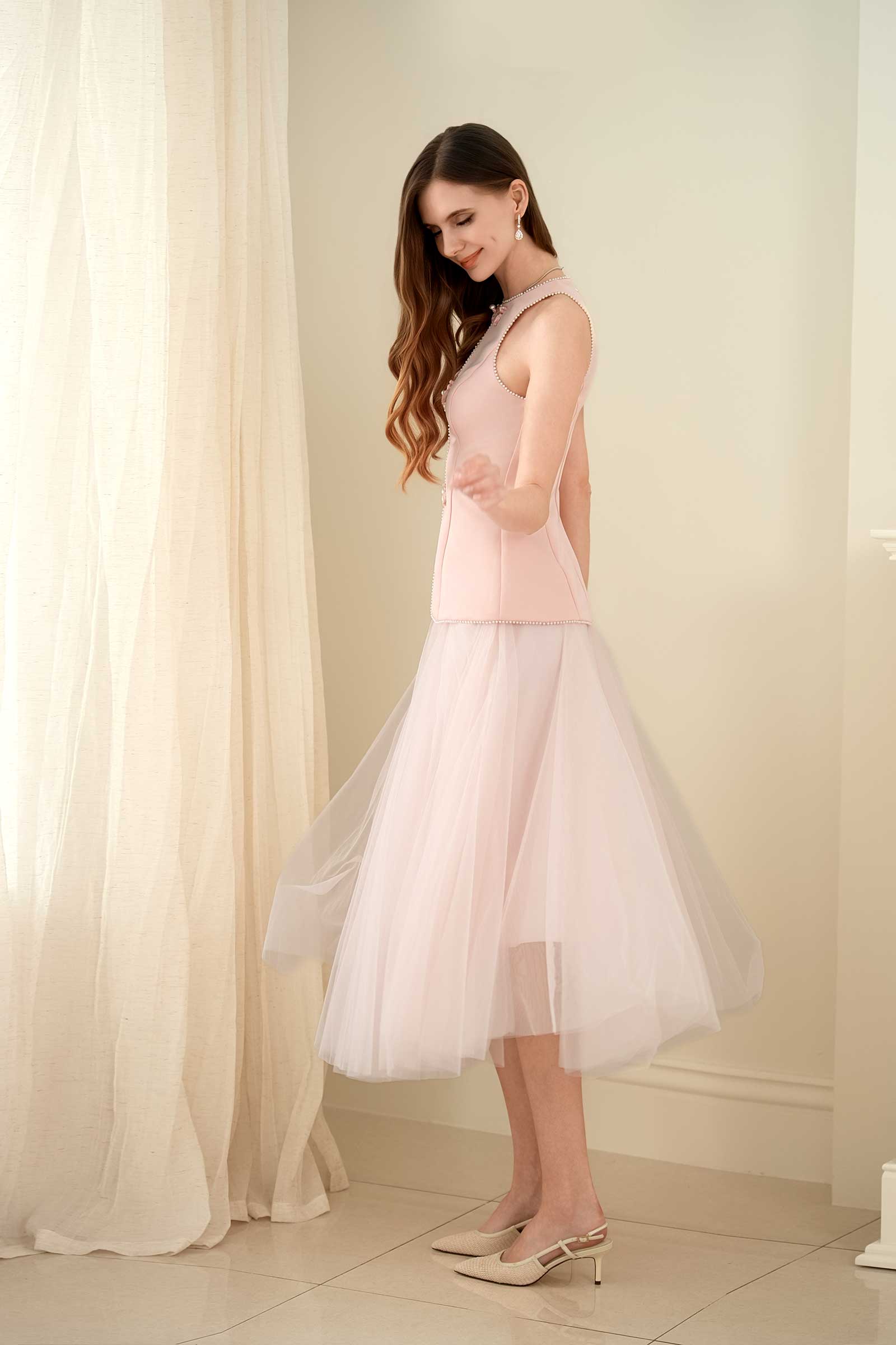 Ivy Qipao Top (Pink)
