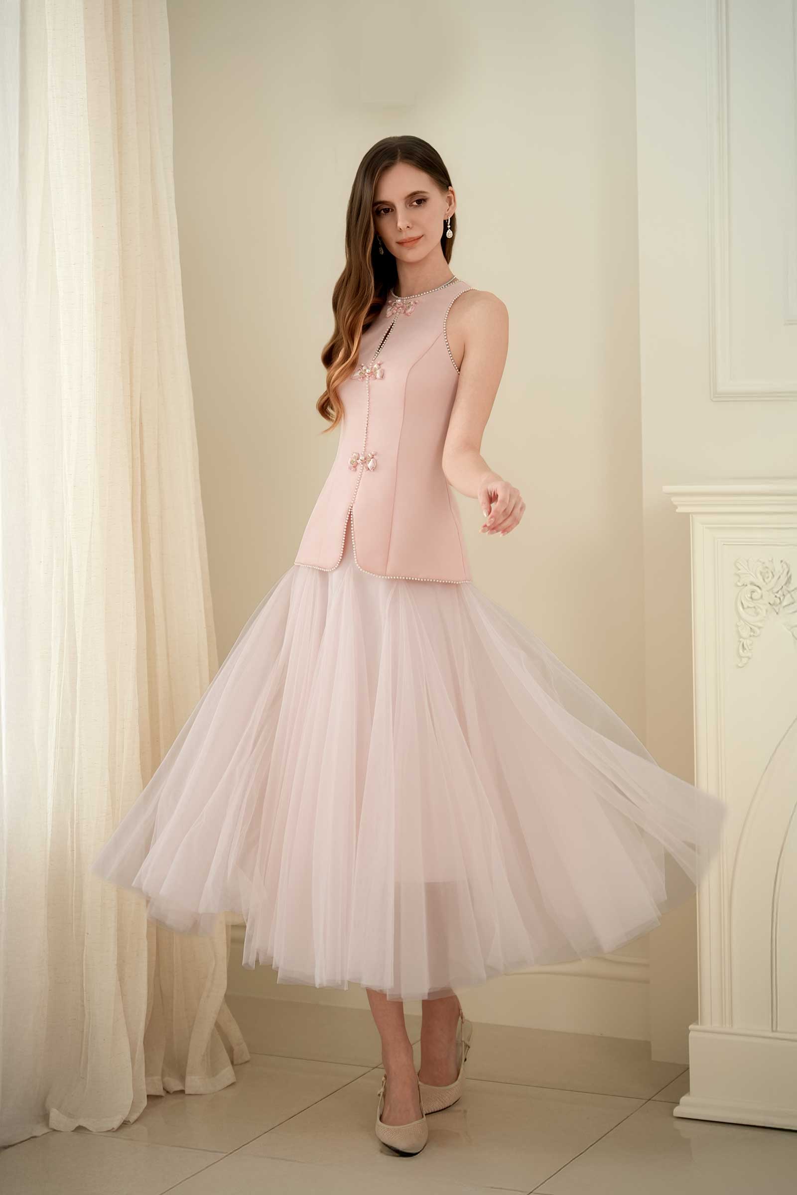 Ivy Qipao Top (Pink)