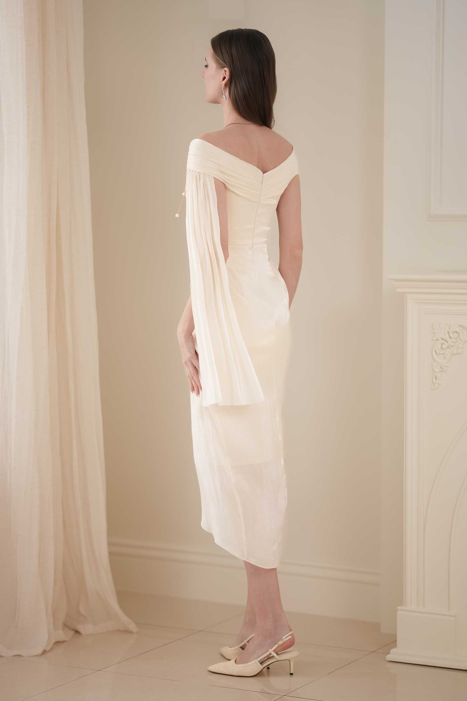 Sylvera Scarf Dress (Champagne)