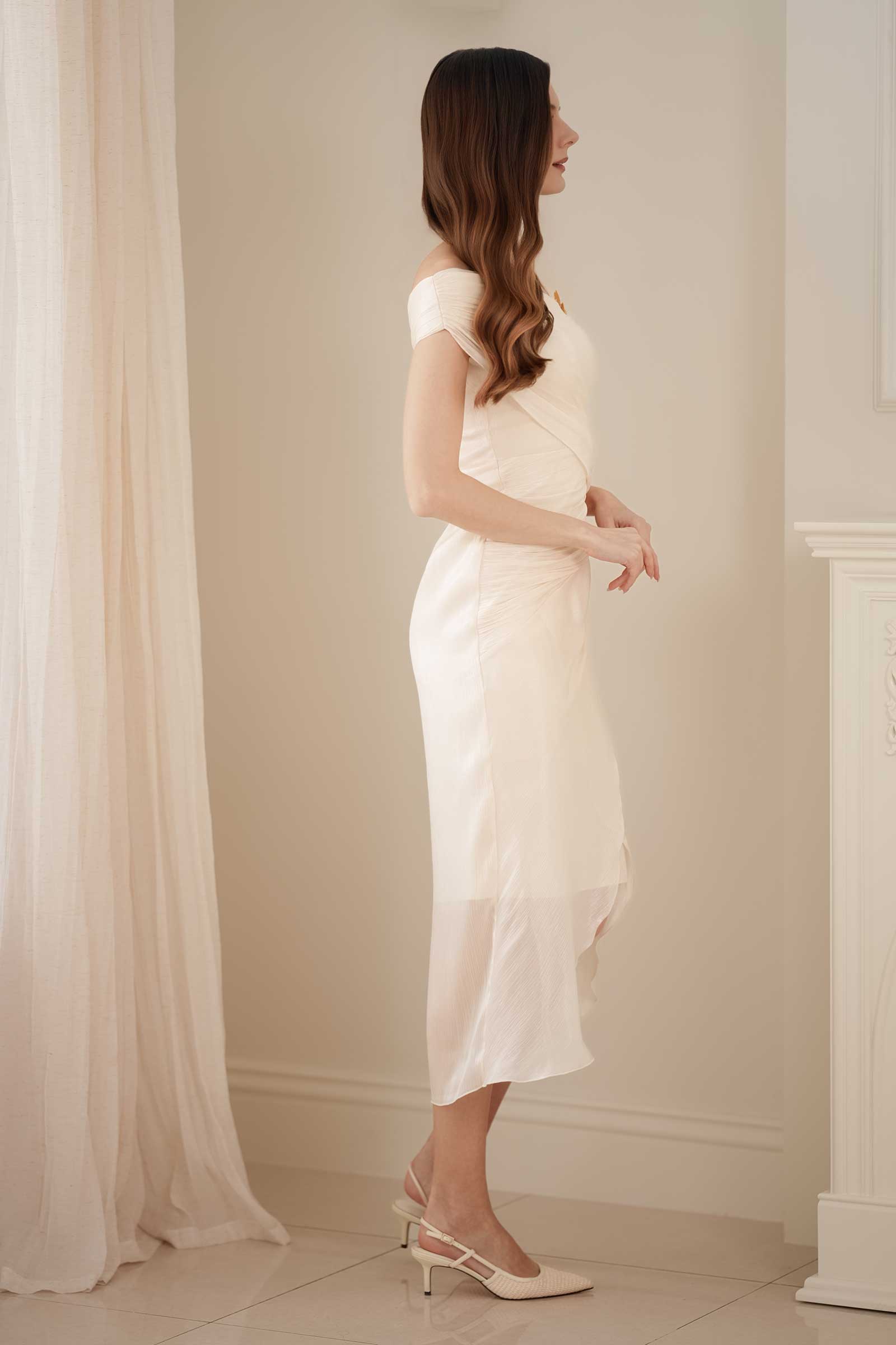 Sylvera Scarf Dress (Champagne)