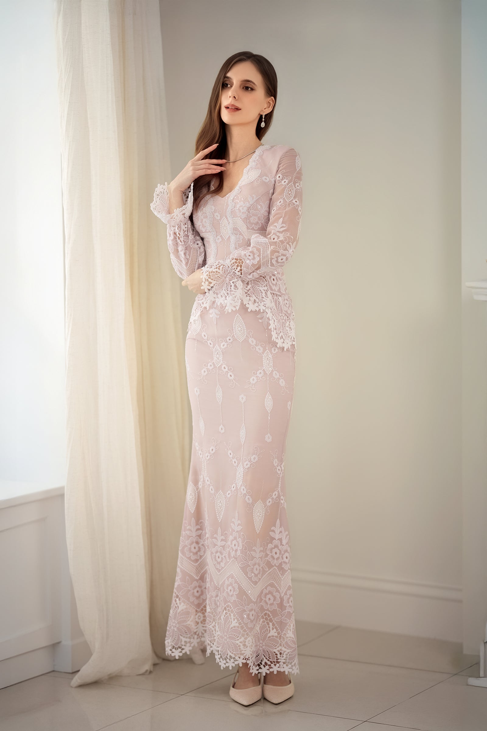 Rosalie Kebaya Set (Rose)